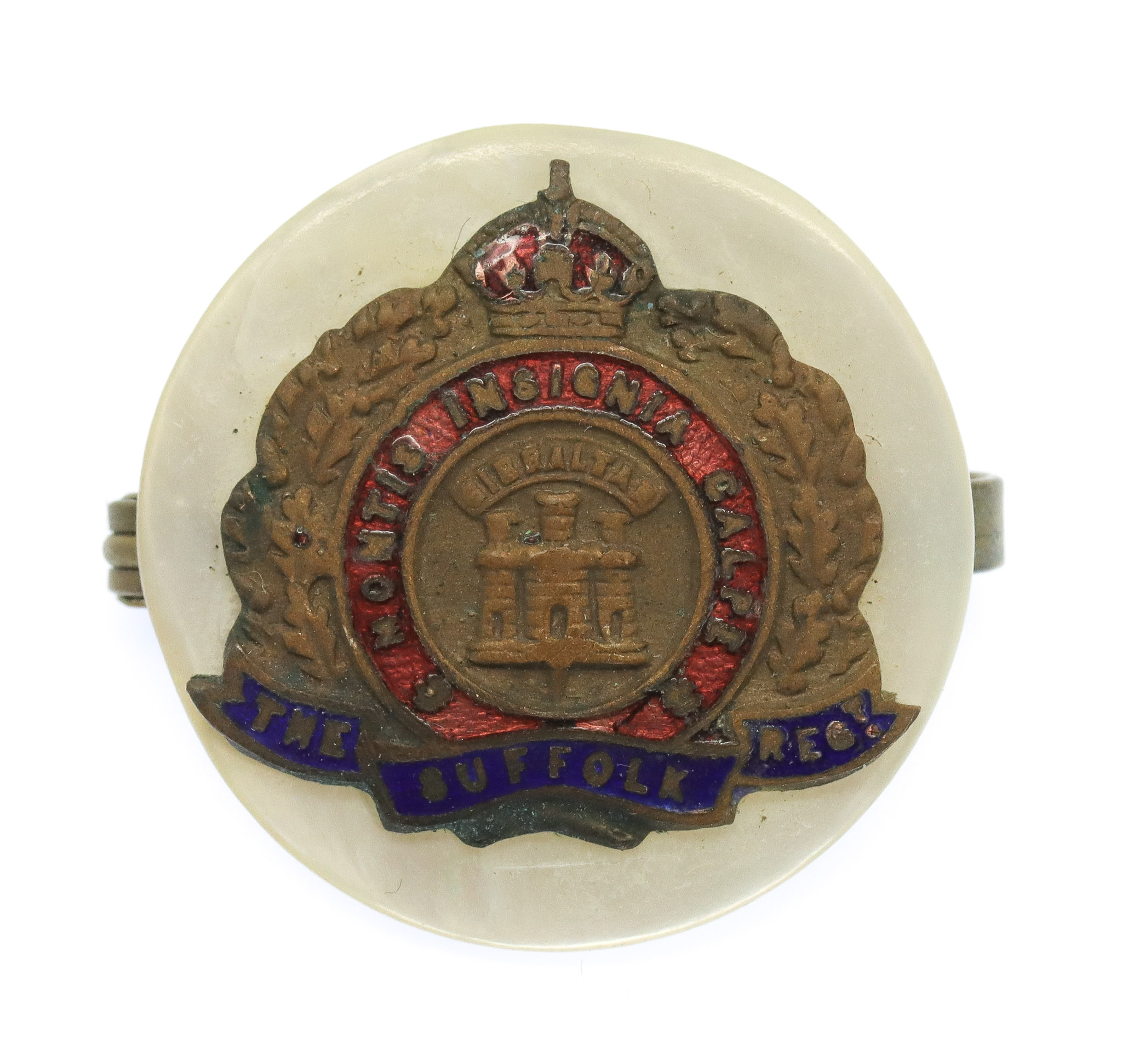 Suffolk Regiment Mother of Pearl Sweetheart Brooch