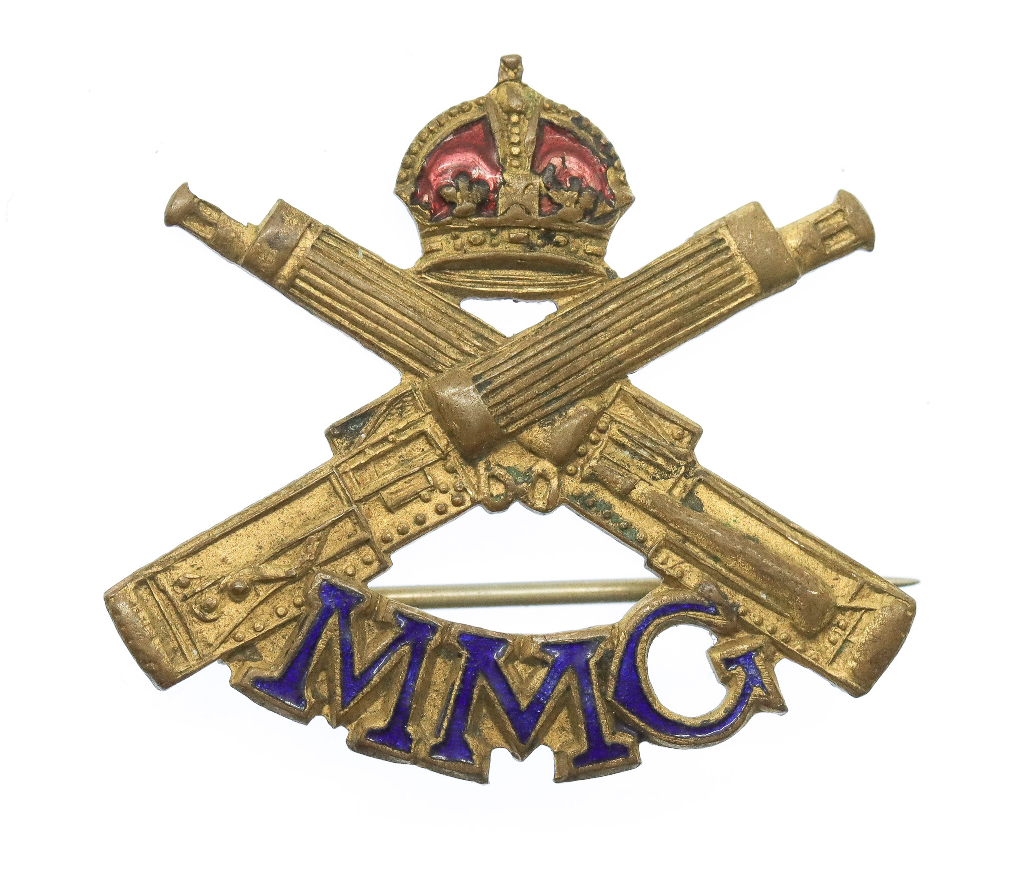 WW1 Motor Machine Gun Corps (M.M.G.) Enamelled Sweetheart Brooch