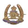 Royal Artillery Brass and Enamel Horseshoe Sweetheart Brooch 