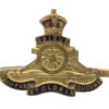 Royal Artillery Brass and Enamel Sweetheart Brooch/Tie Pin - King's Crown