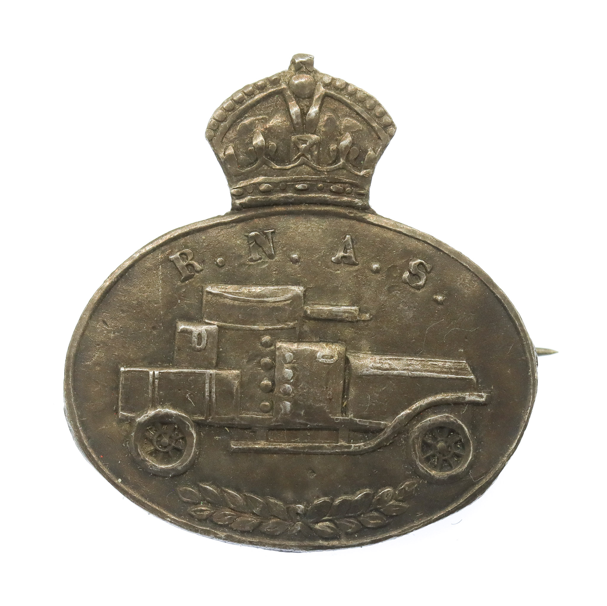 WW1 Royal Naval Air Service (R.N.A.S.) Armoured Car Section Sterling Silver Sweetheart Brooch