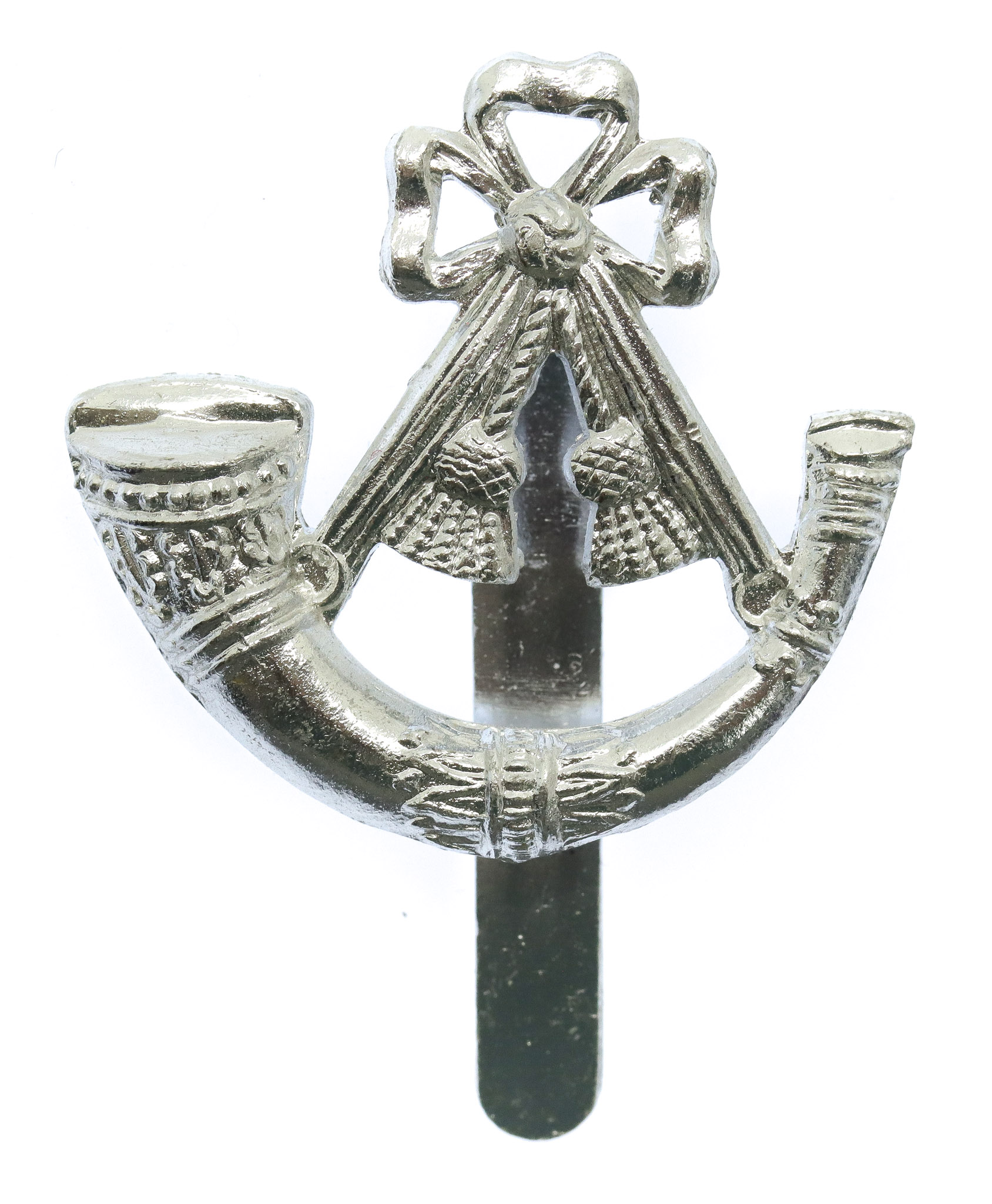 Light Infantry Anodised (Staybrite) Cap Badge