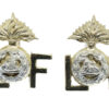 Pair of  Lancashire Fusiliers Anodised (Staybrite) Collar Badges