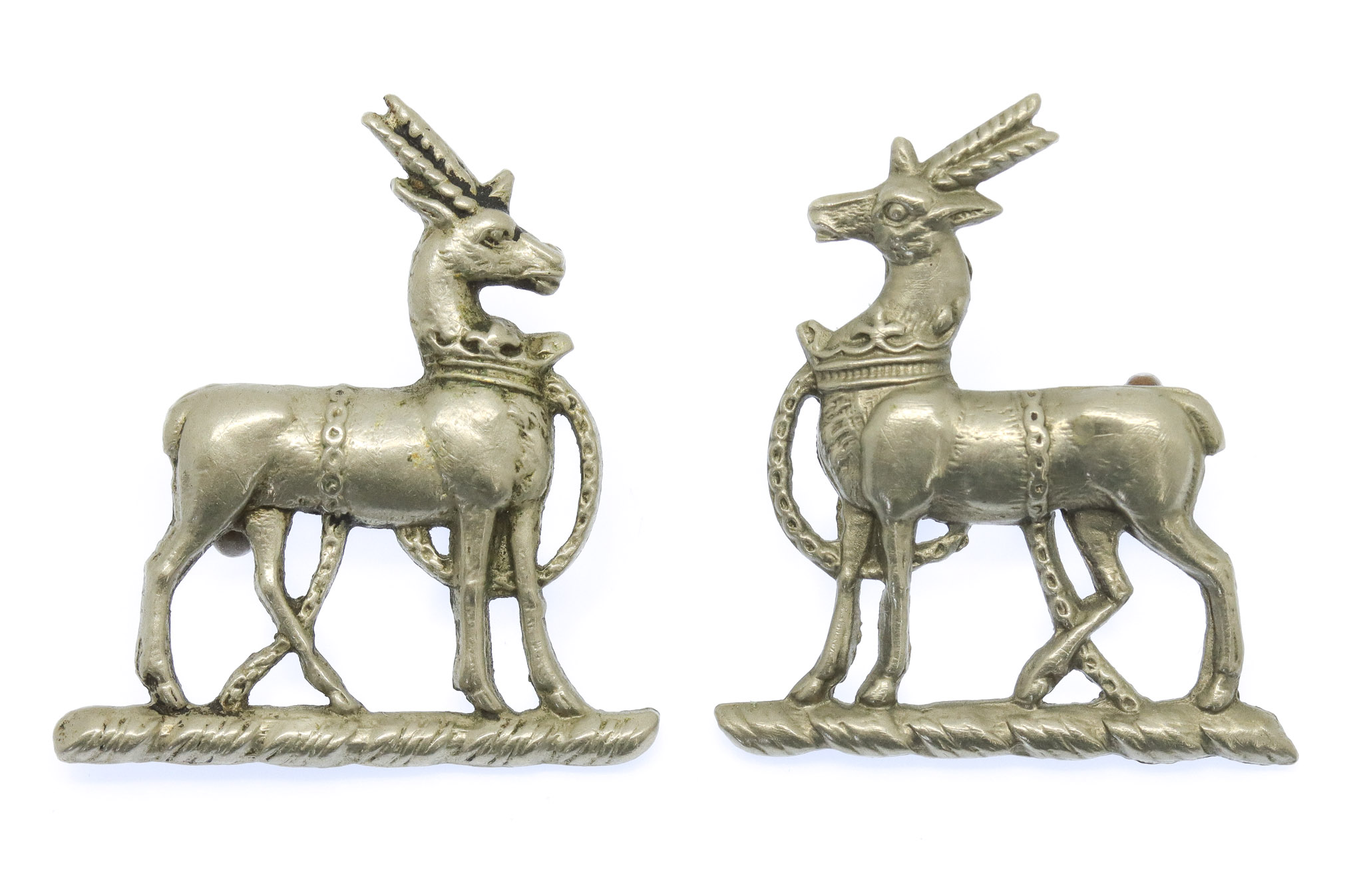 Pair of Royal Warwickshire Regiment Collar Badges