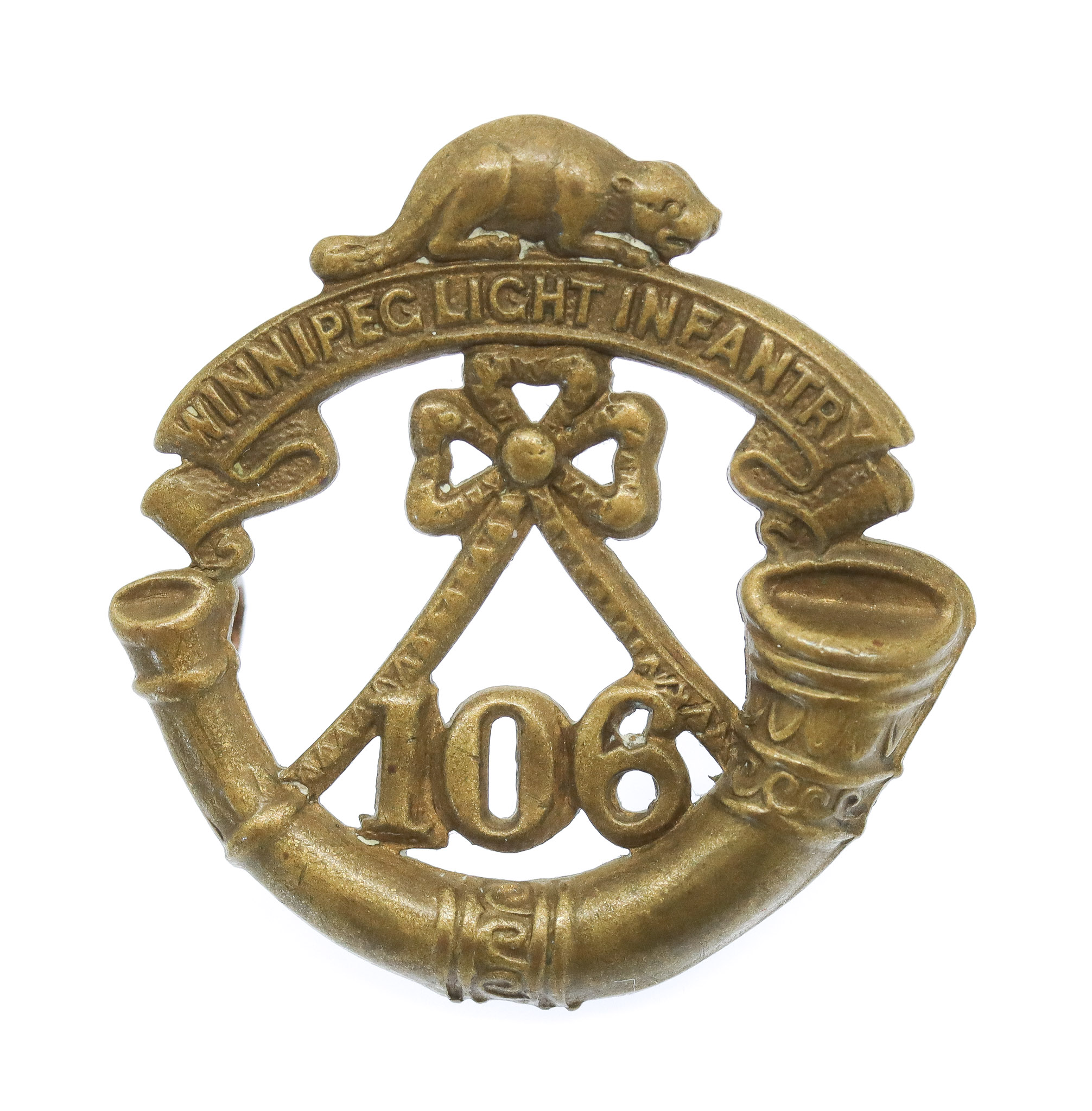 Canadian 106th Winnipeg Light Infantry Collar Badge