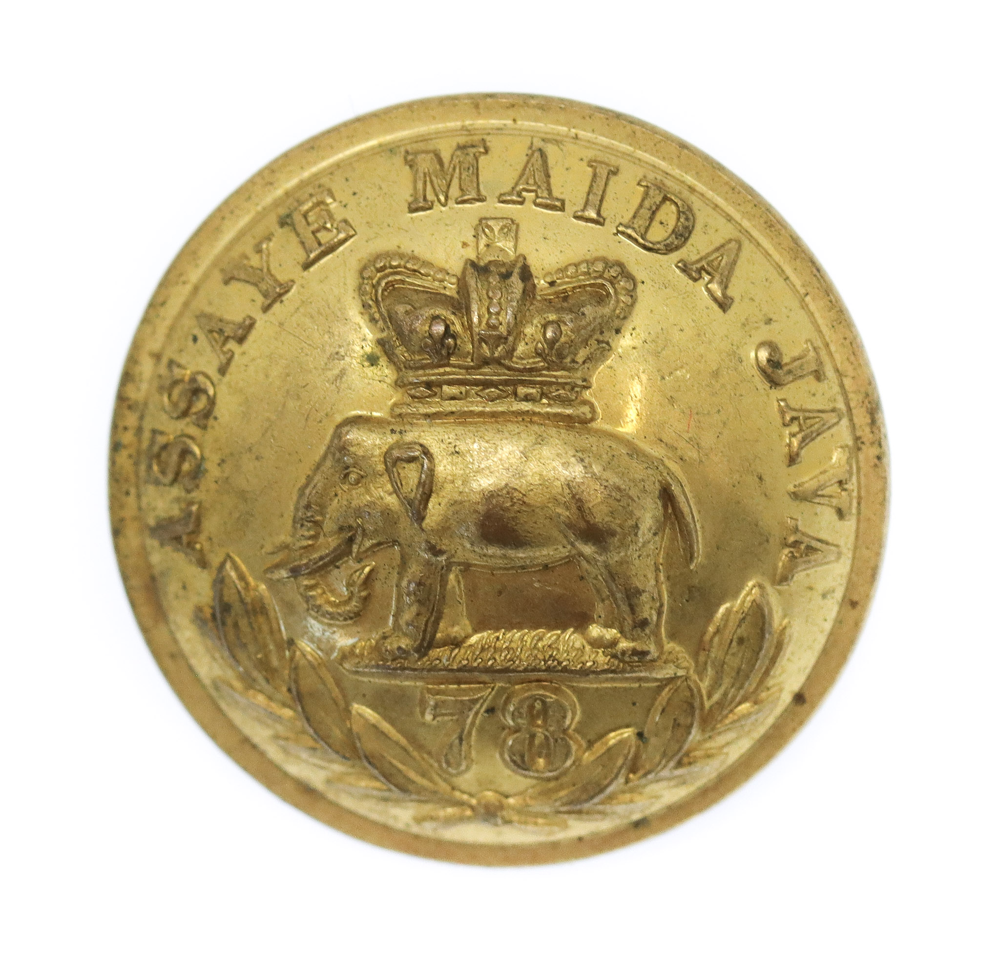 Victorian Pre 1881 78th (Highlanders) Regiment of Foot Officer's Gilt Button (25mm)