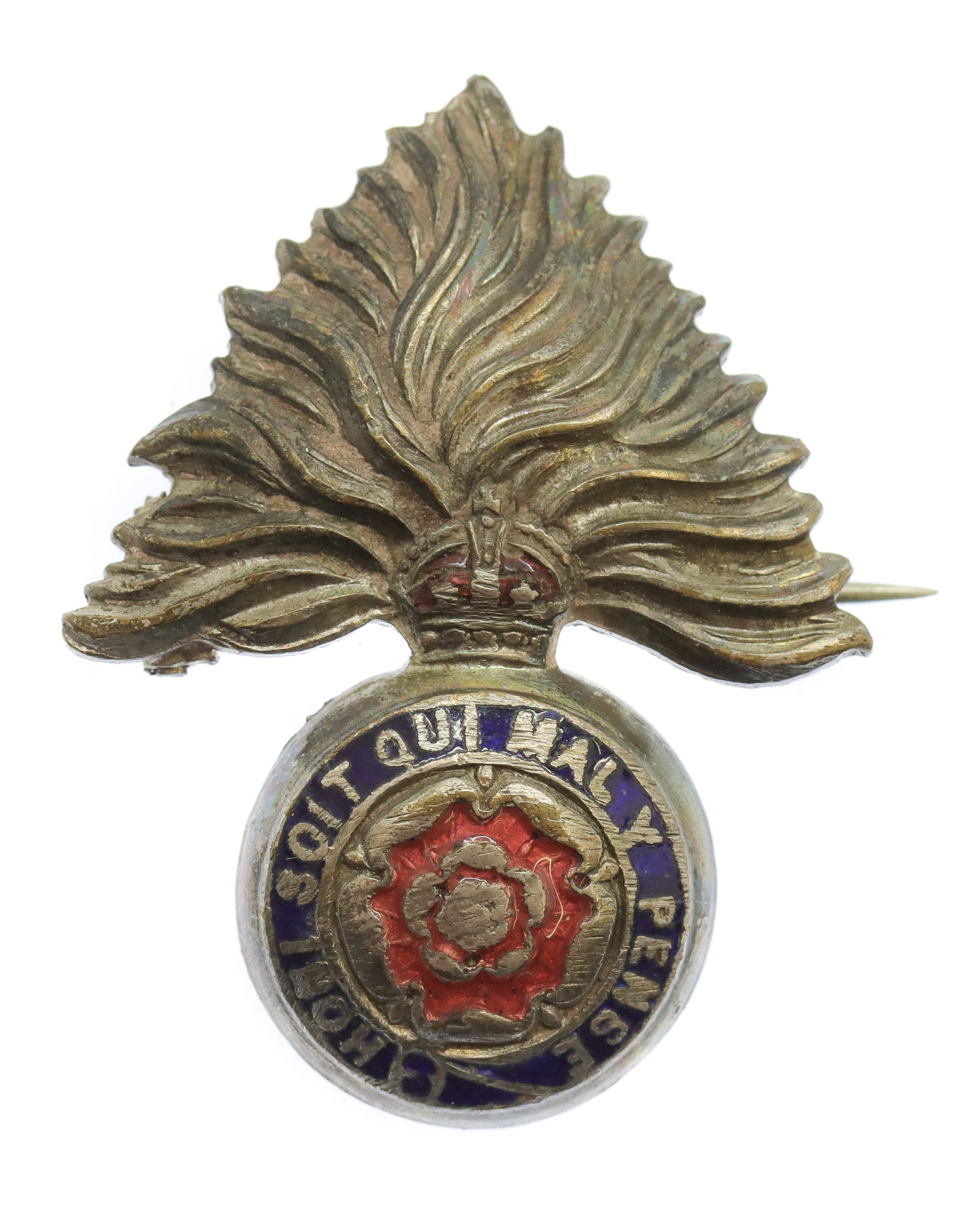 Royal Fusiliers Enamelled Sweetheart Brooch - King's Crown