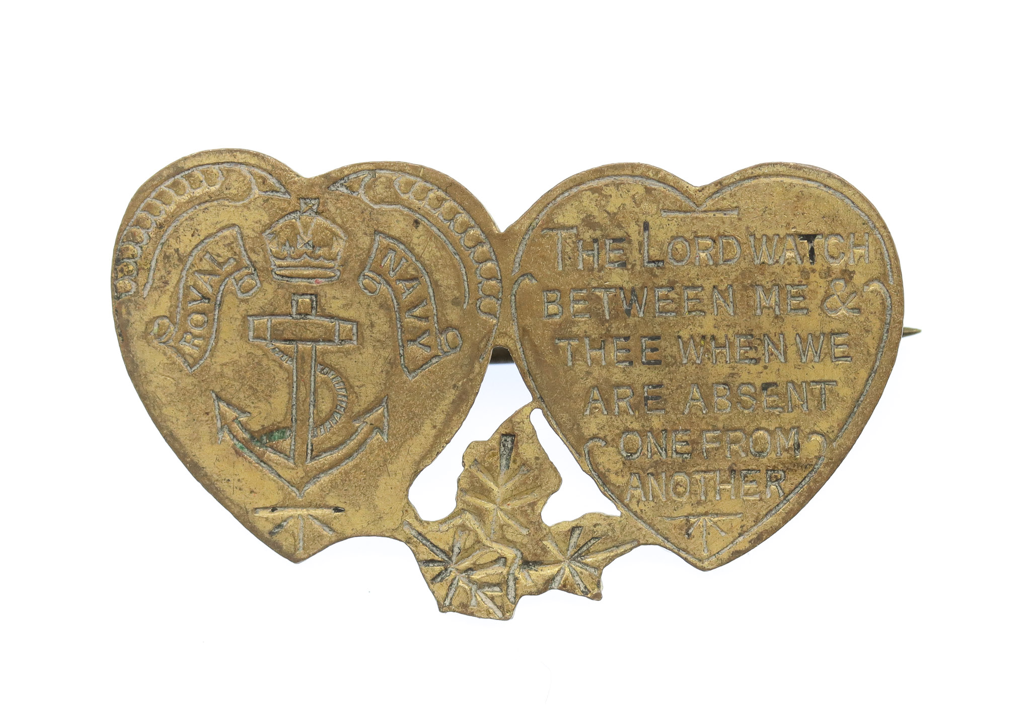 Royal Navy Mizpah Hearts Sweetheart Brooch