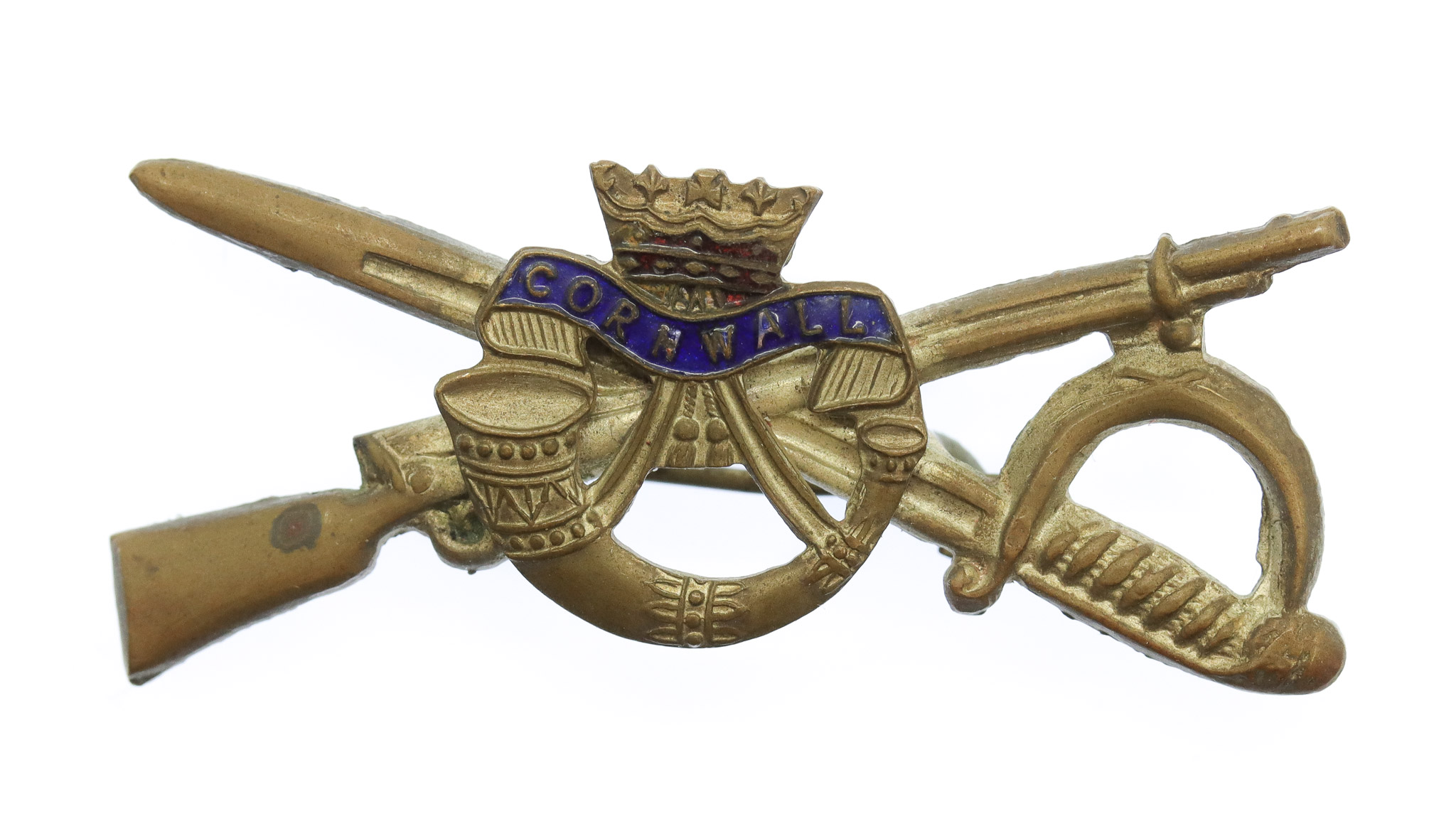 Duke of Cornwall's Light Infantry Cross Sword & Rifle Sweetheart Brooch