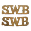 Pair of South Wales Borderers (S.W.B.) Shoulder Titles