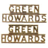 Pair of Green Howards (GREEN/HOWARDS) Anodised (Staybrite) Shoulder Titles