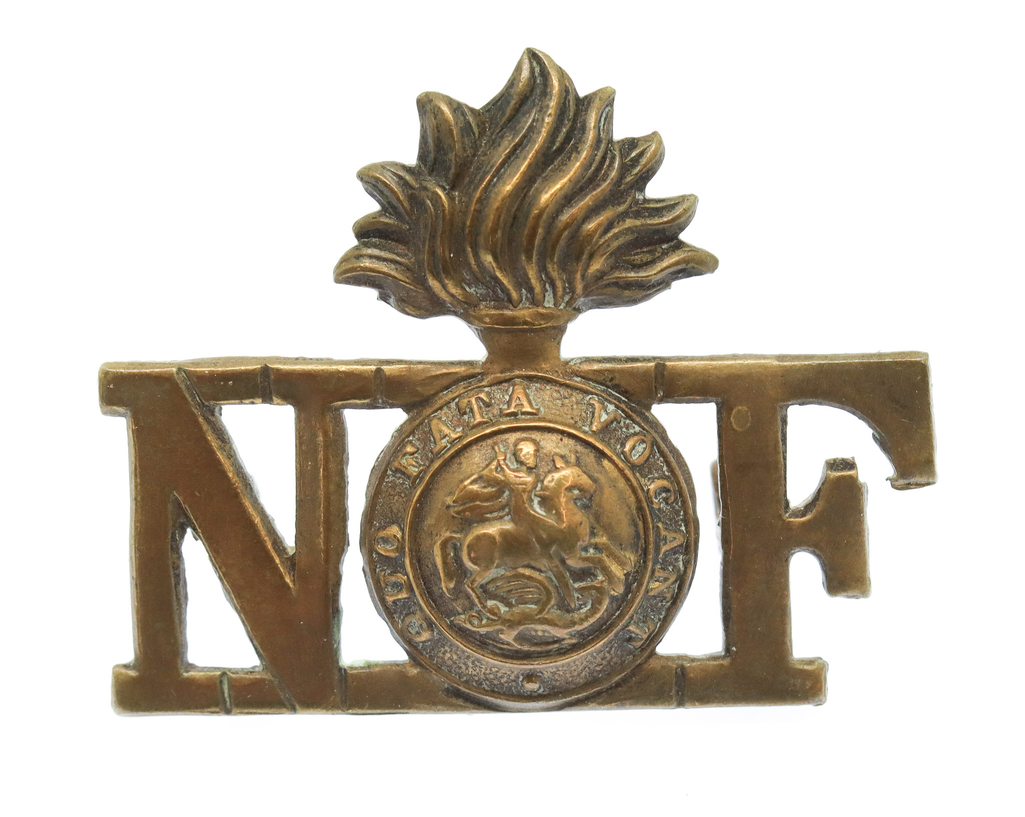 Northumberland Fusiliers Brass Shoulder Title