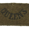 The Queen's (Royal West Surrey) Regiment (QUEEN'S) WW2 Cloth Slip On Shoulder Title