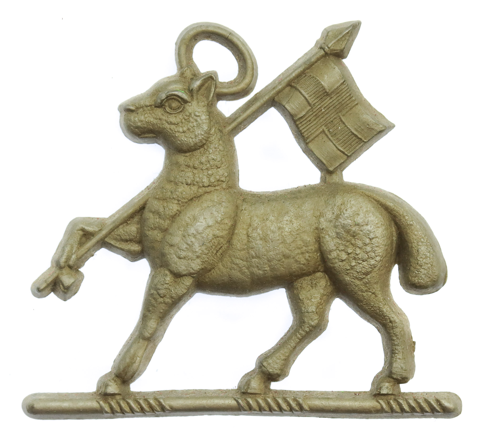 The Queen's (Royal West Surrey) Regiment WW2 Plastic Economy Cap Badge