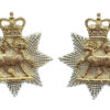 Pair of Queen's (Royal West Surrey) Regiment Anodised (Staybrite) Collar Badges