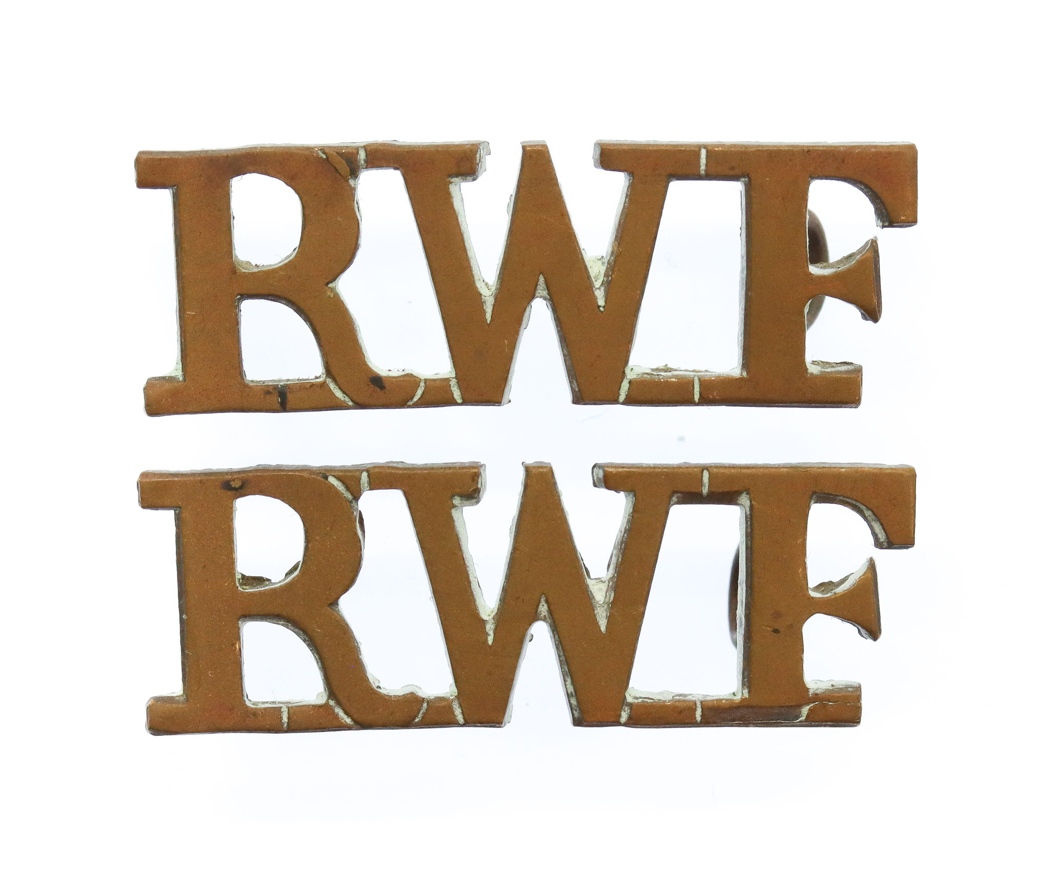 Pair of Royal Welsh Fusiliers (R.W.F.) Shoulder Titles
