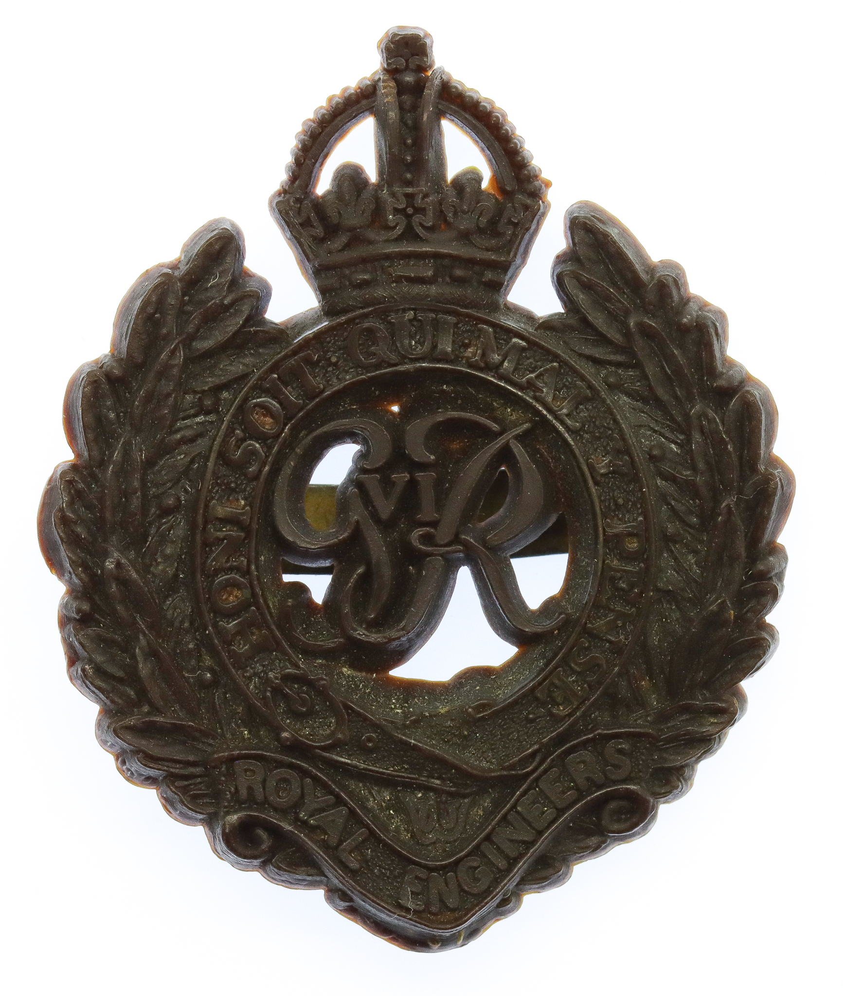 Royal Engineers WW2 Plastic Economy Cap Badge