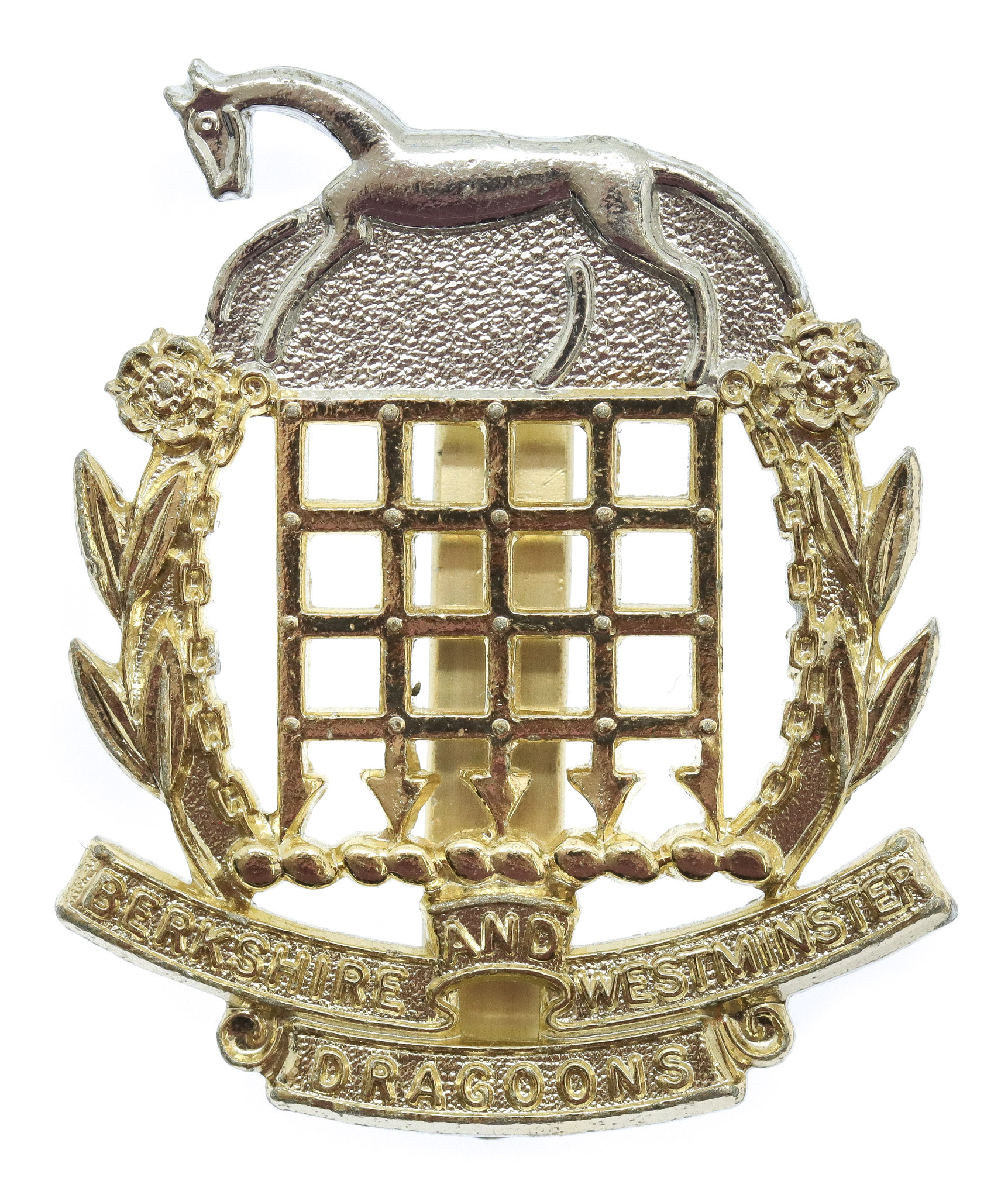 Berkshire and Westminster Dragoons Anodised (Staybrite) Cap Badge