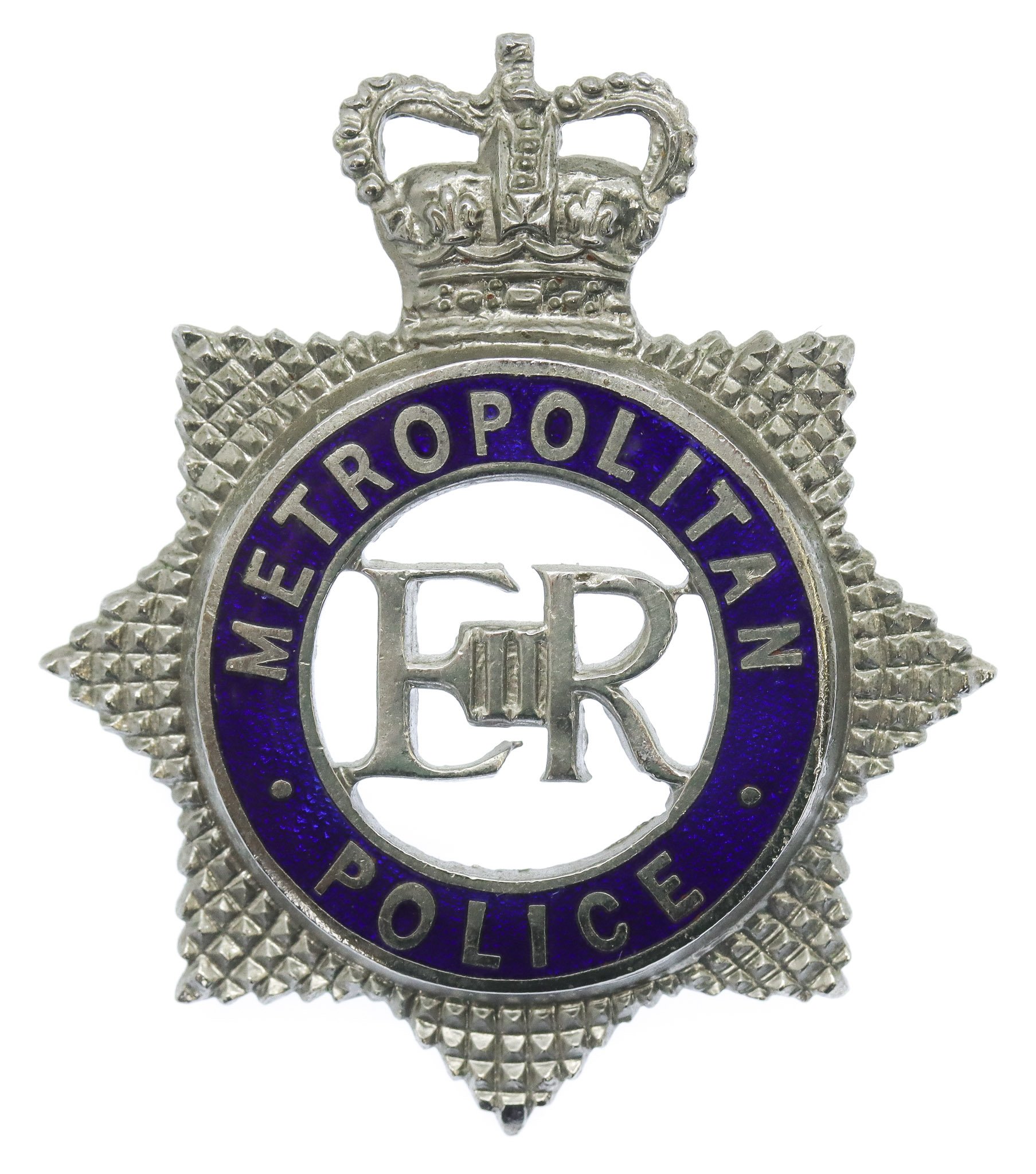 Metropolitan Police Senior Officer's Enamelled Cap Badge - Queen's Crown