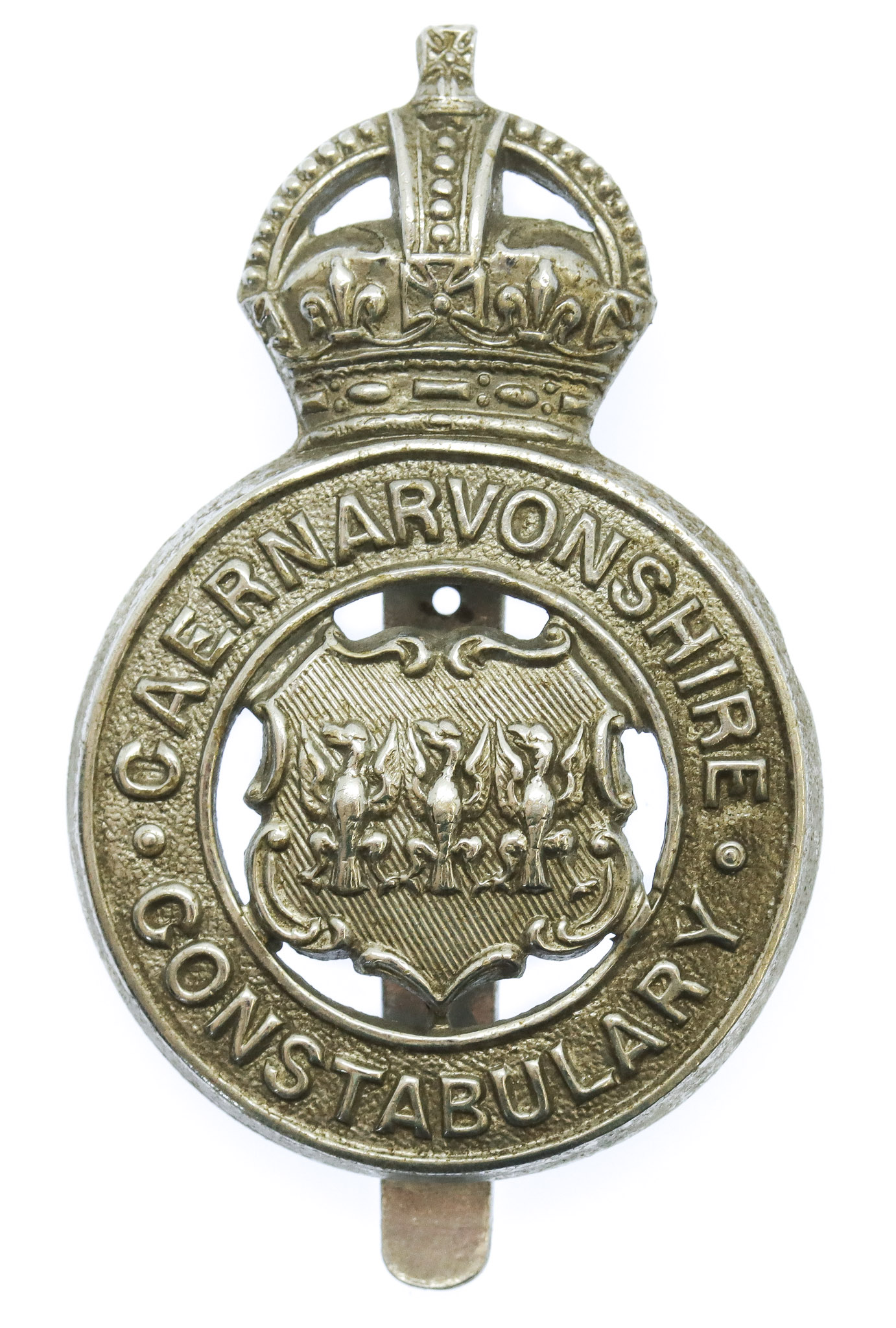 Caernarvonshire Constabulary Cap Badge - King's Crown
