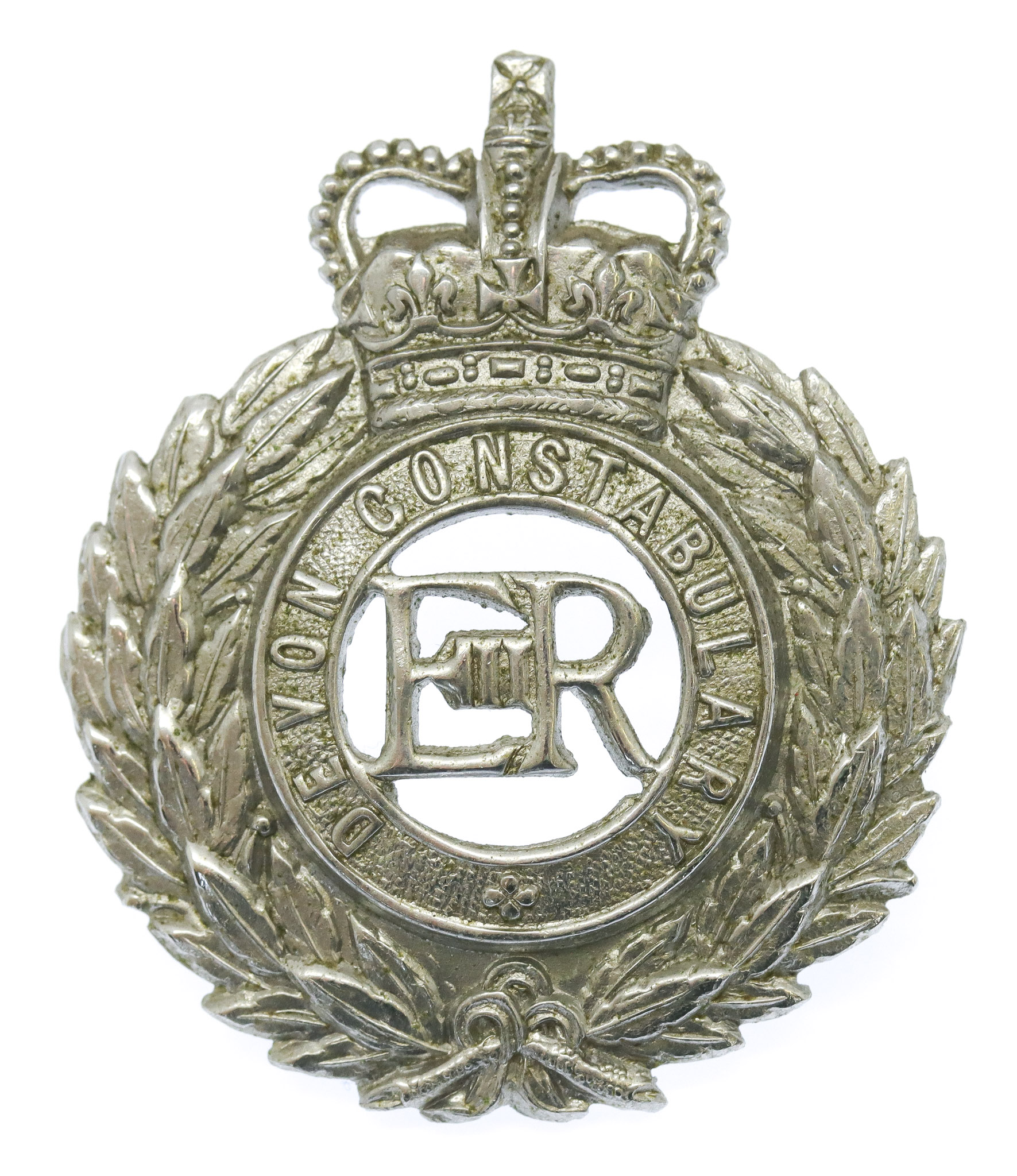 Devon Constabulary Wreath Cap Badge - Queen's Crown