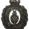 Stockport Borough Police Blackened Wreath Helmet Plate - King's Crown
