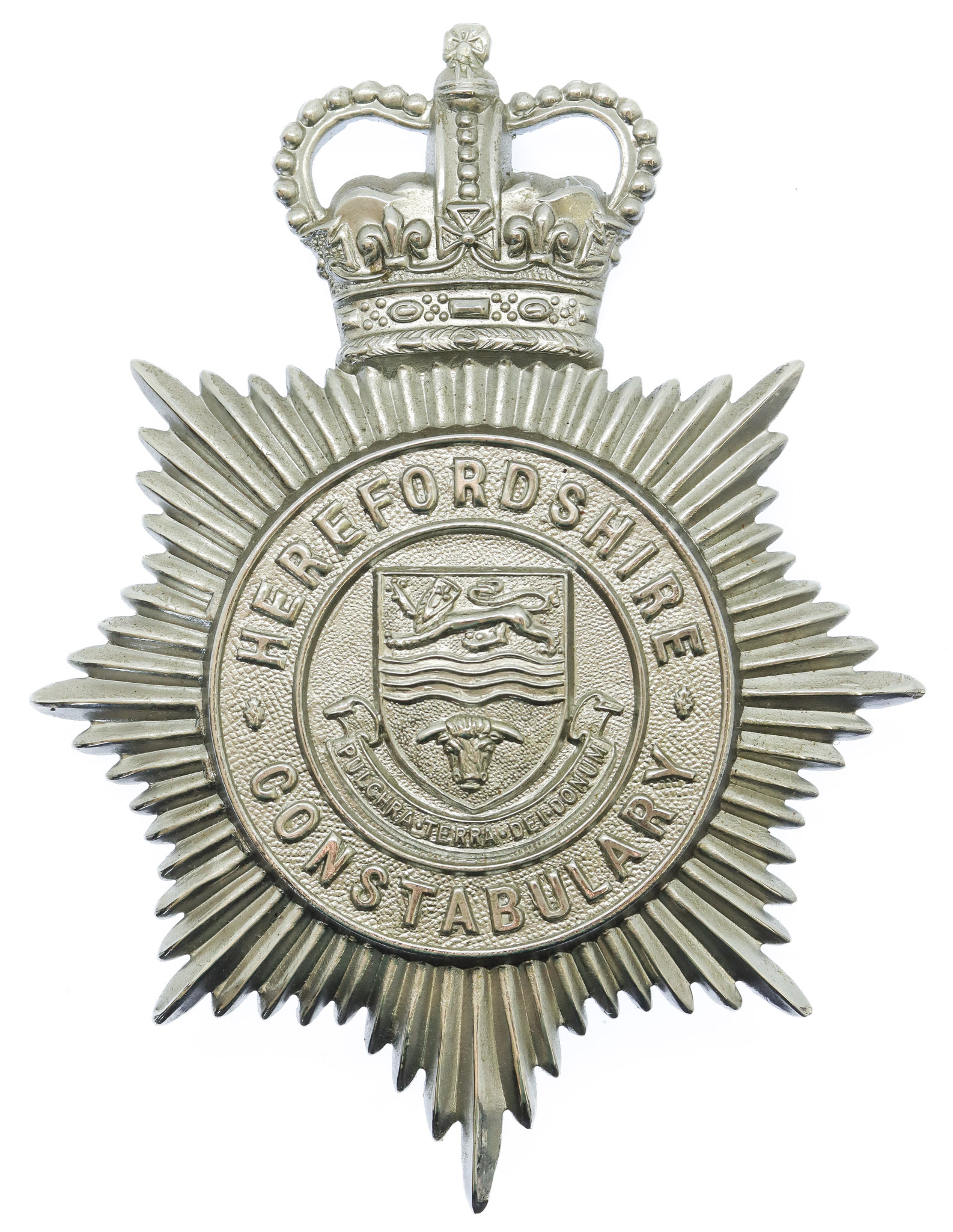 Herefordshire Constabulary Helmet Plate - Queen's Crown