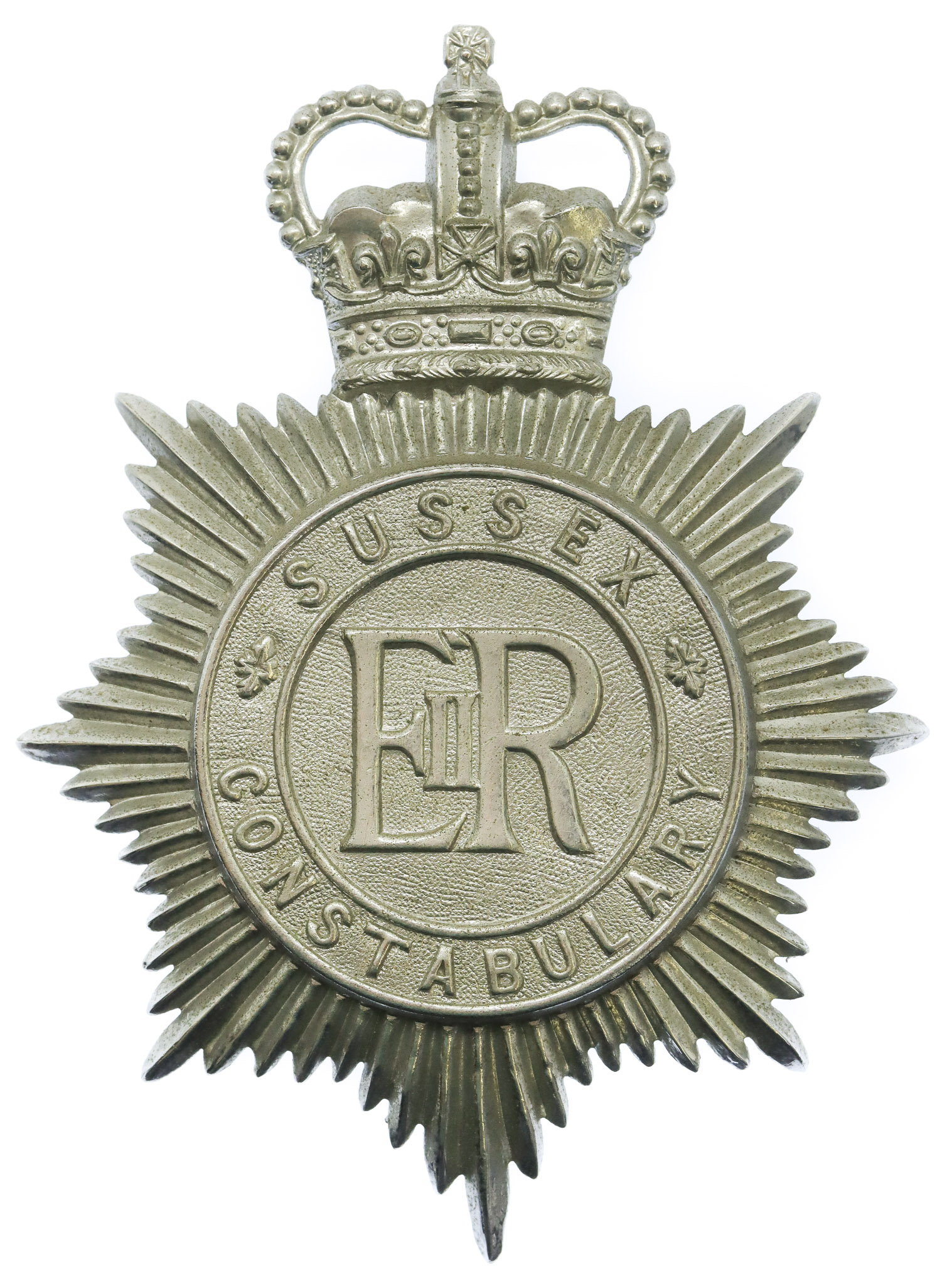 Sussex Constabulary Helmet Plate - Queen's Crown