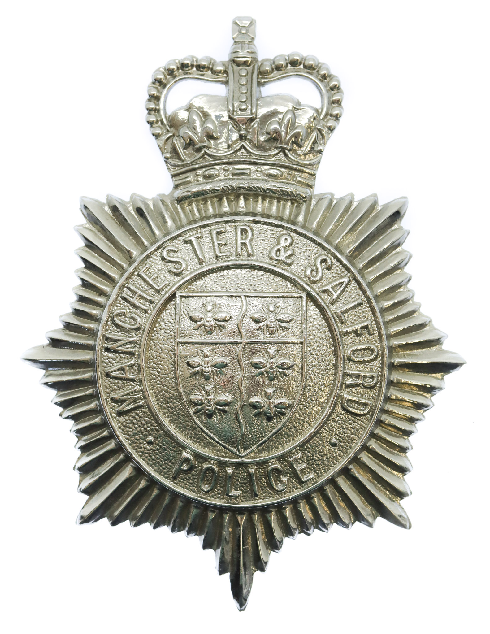 Manchester & Salford Police Helmet Plate - Queen's Crown