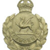 Glamorgan Constabulary White Metal Wreath Helmet Plate - King's Crown