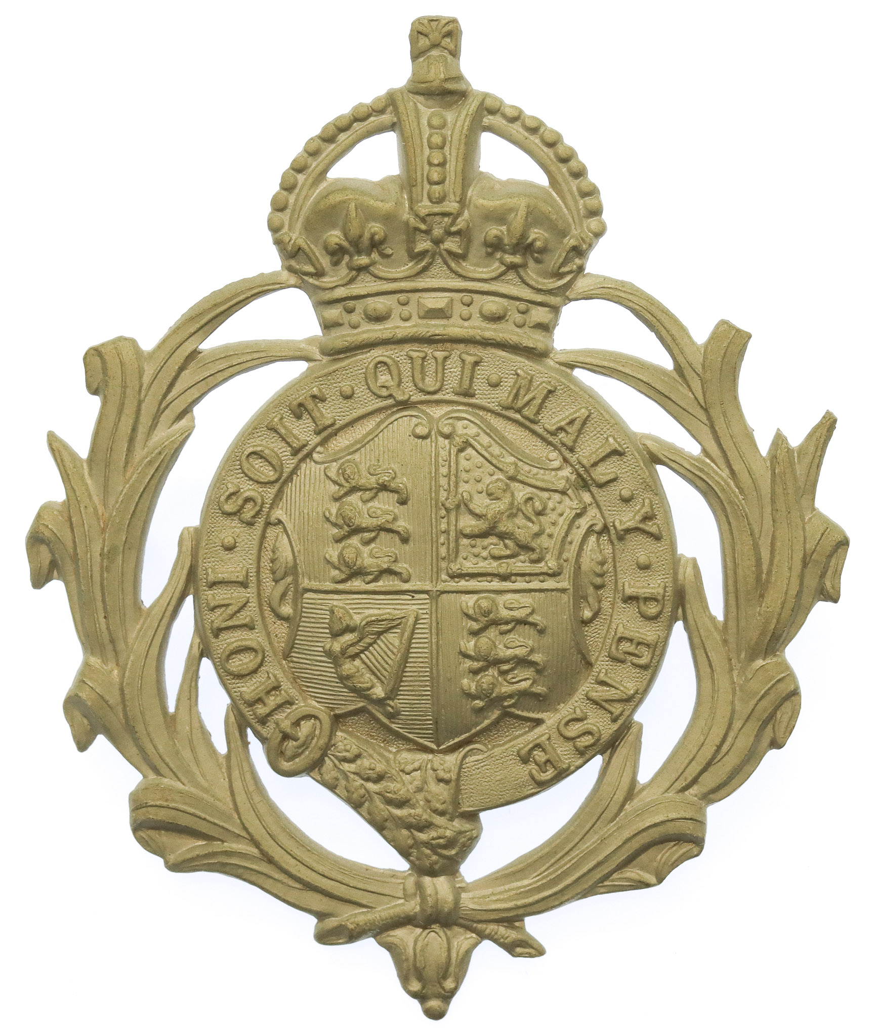 British Colonial Police Helmet Plate - King's Crown