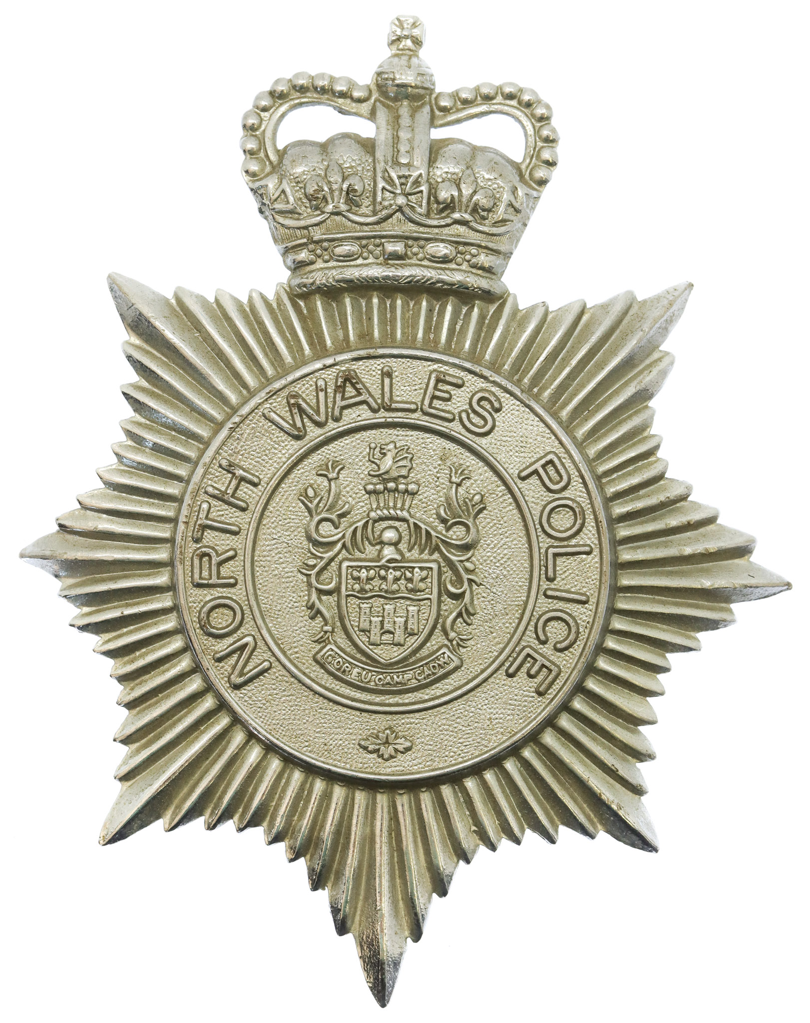 North Wales Police Helmet Plate - Queen's Crown