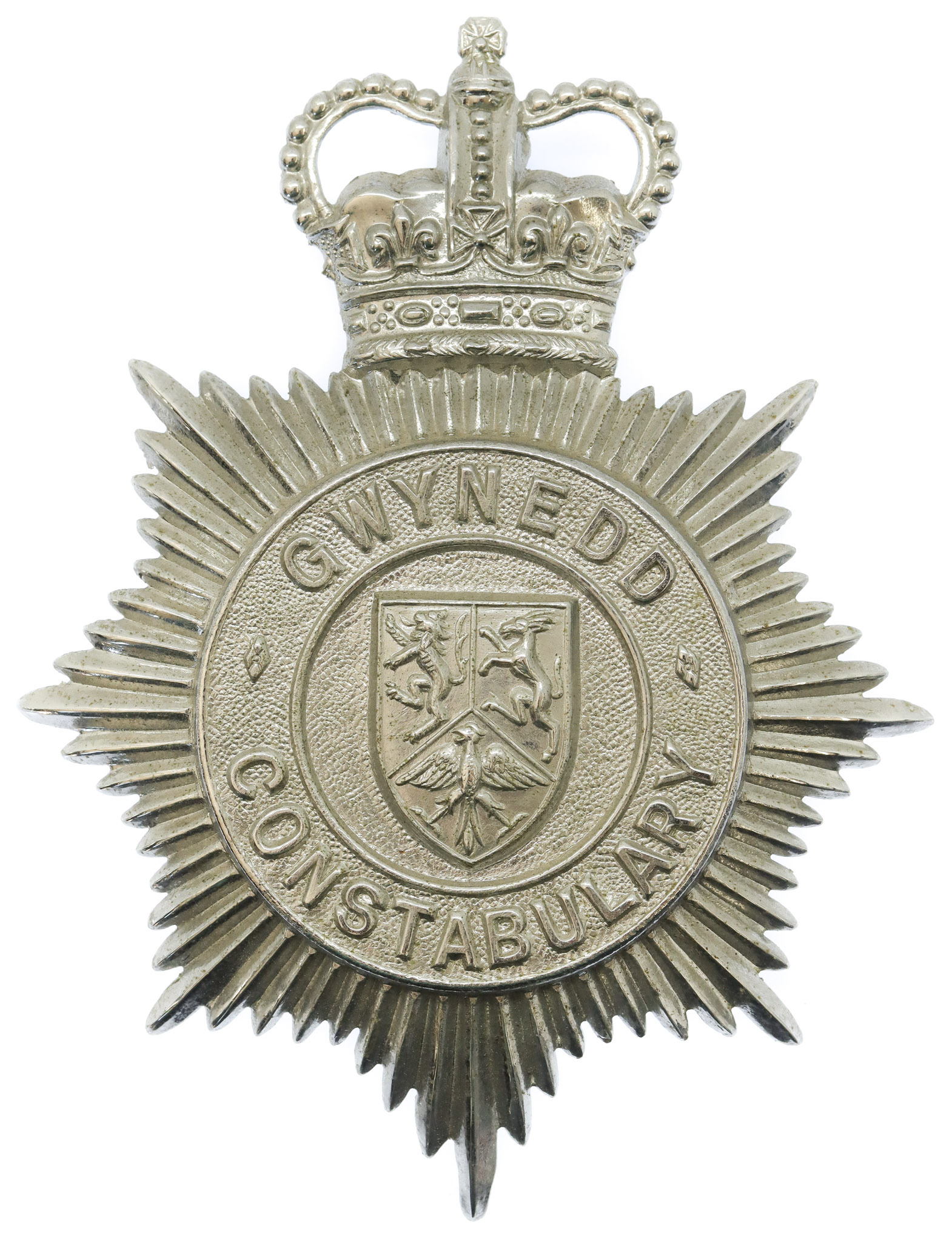Gwynedd Constabulary Helmet Plate - Queen's Crown