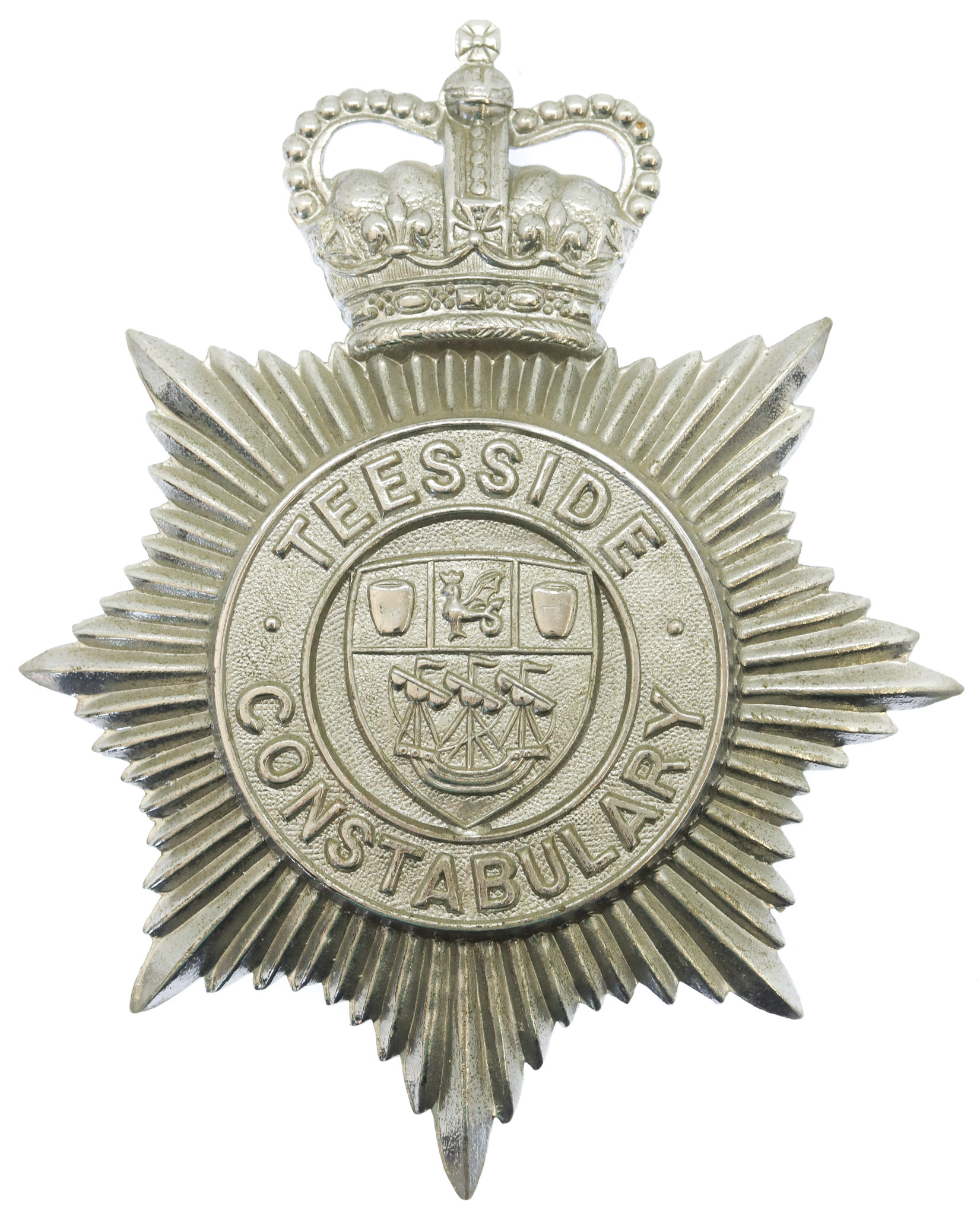 Teesside Constabulary Helmet Plate - Queen's Crown