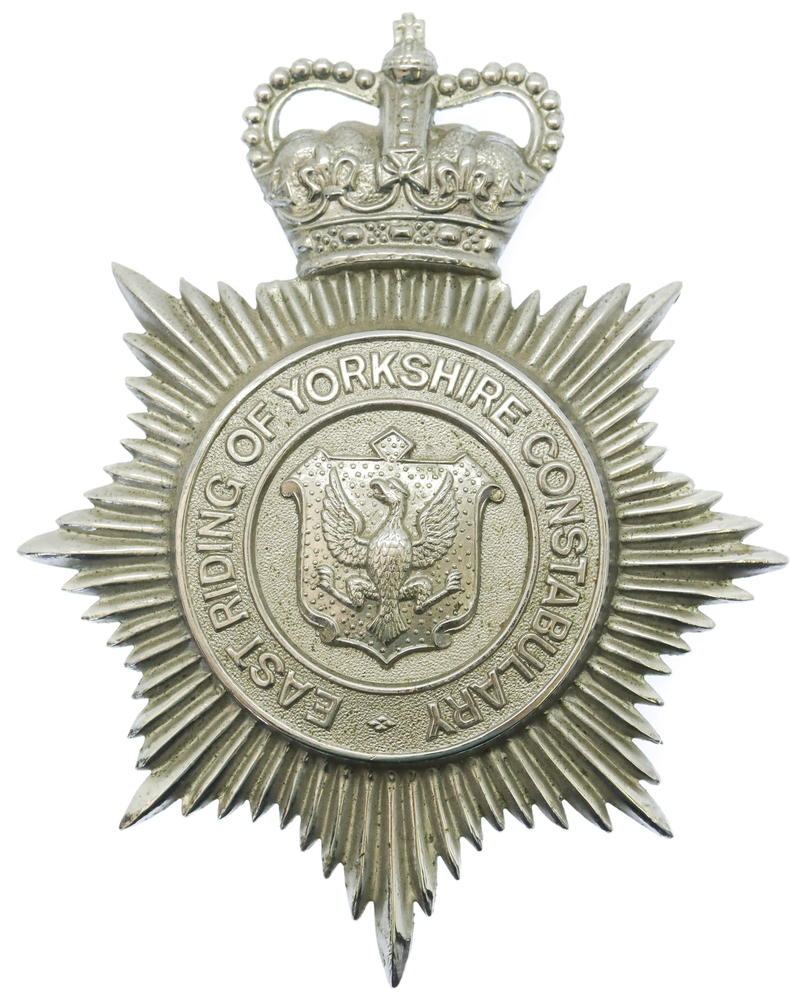 East Riding of Yorkshire Constabulary Helmet Plate - Queen's Crown