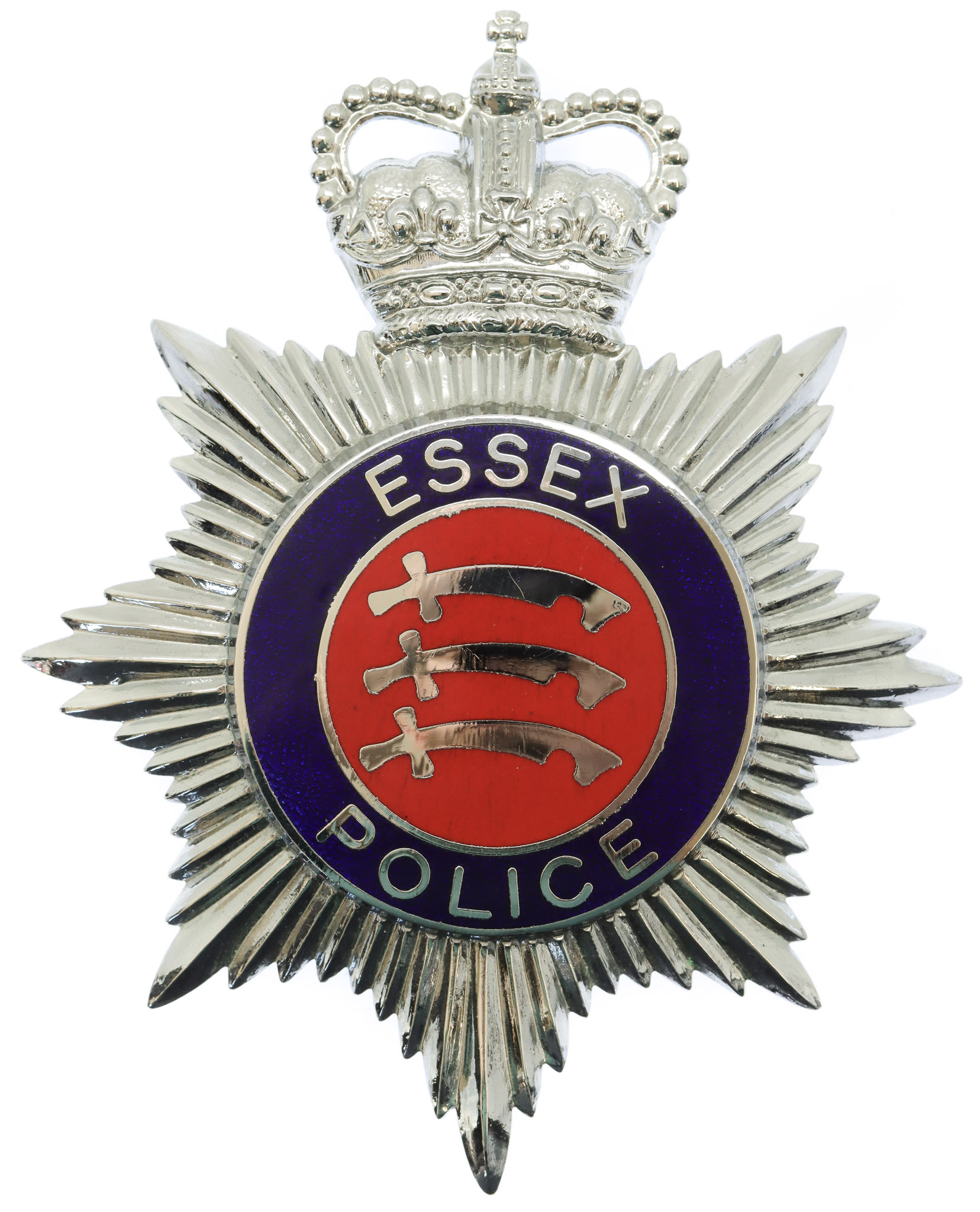 Essex Police Enamelled Helmet Plate - Queen's Crown