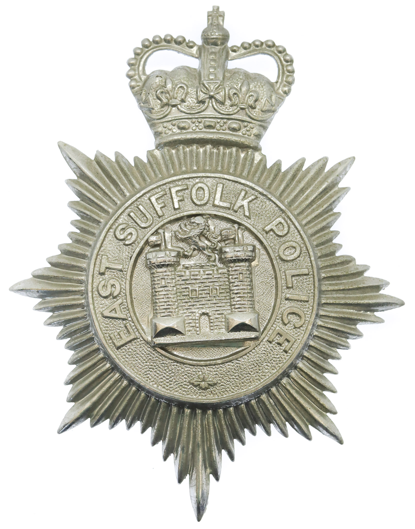 East Suffolk Police Helmet Plate - Queen's Crown