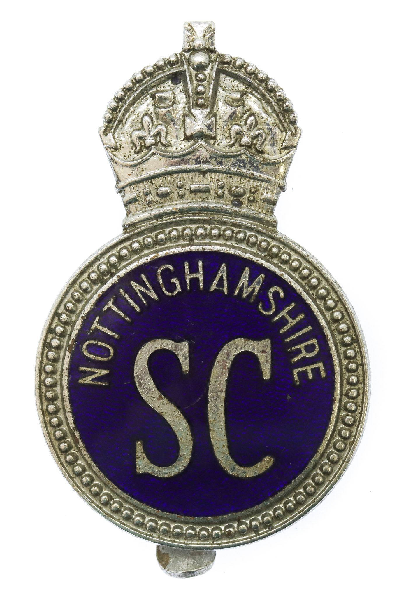 Nottinghamshire Special Constabulary Enamelled Cap Badge - King's Crown