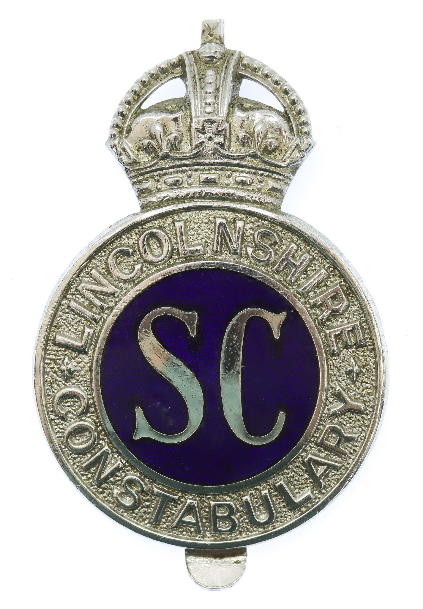 Lincolnshire Special Constabulary Enamelled Cap Badge - King's Crown