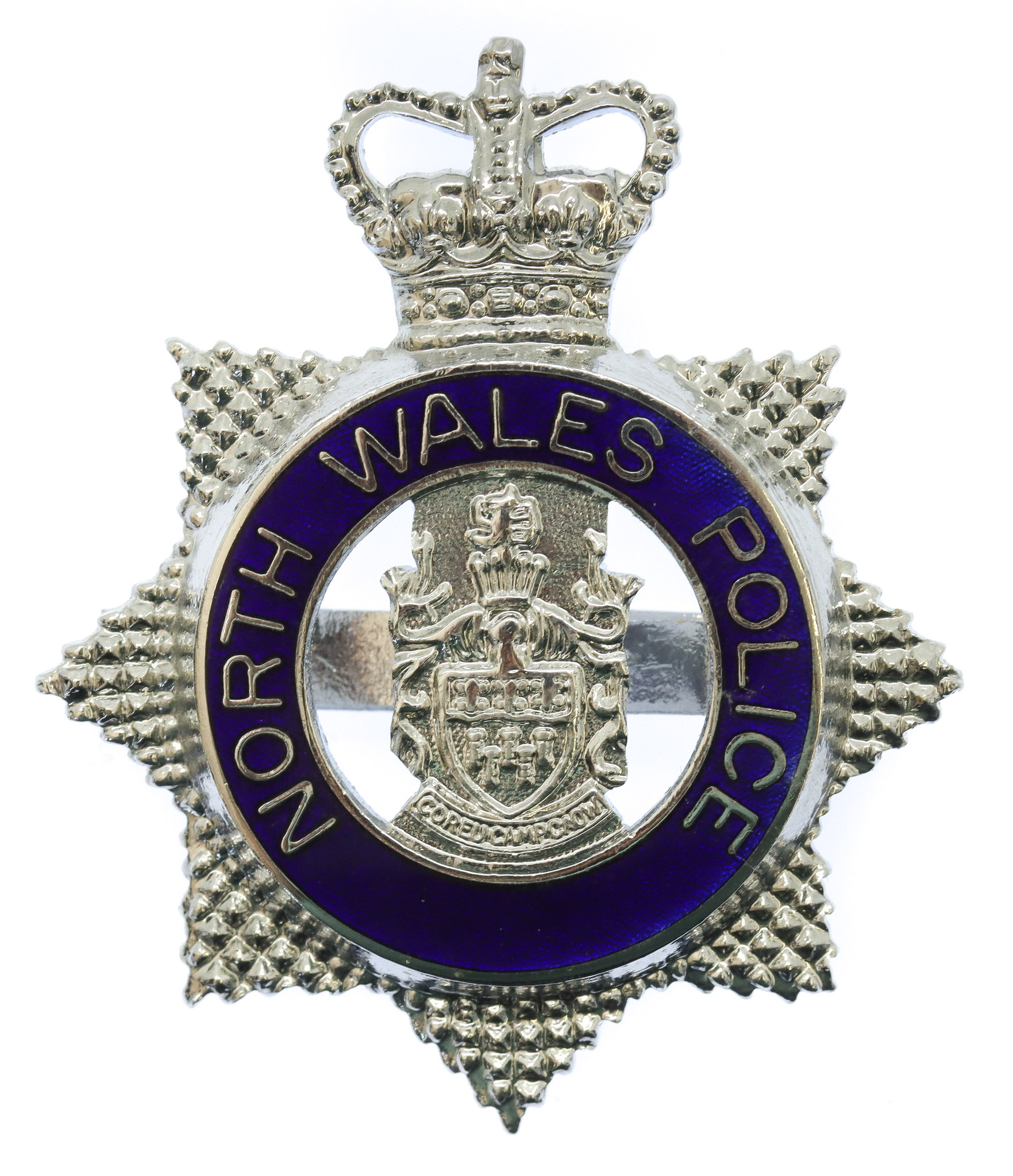 North Wales Police Senior Officer's Enamelled Cap Badge - Queen's Crown