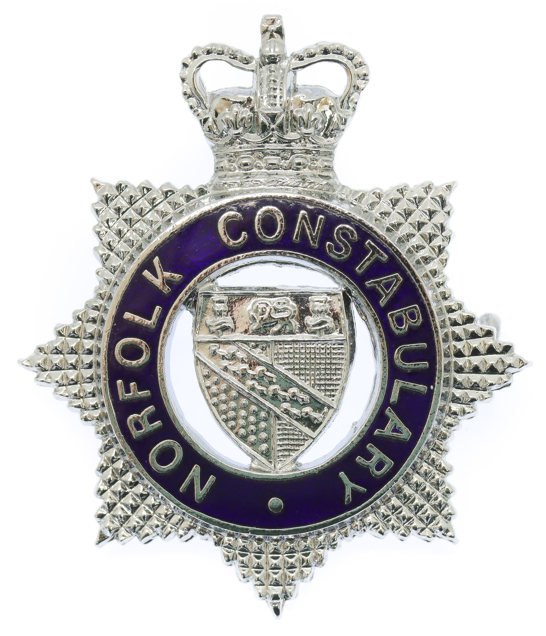 Norfolk Constabulary Senior Officer's Enamelled Cap Badge - Queen's Crown