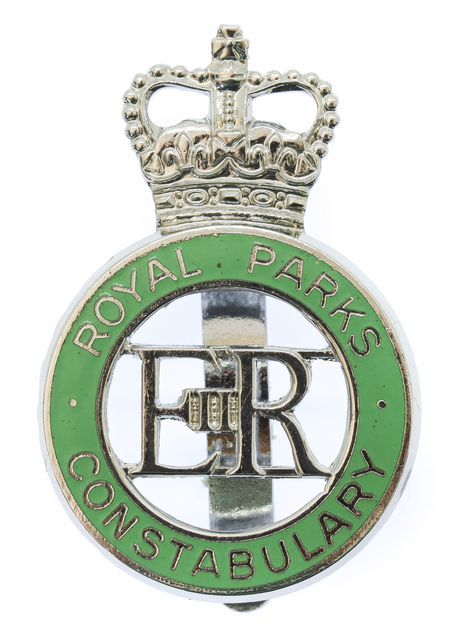 Royal Parks Constabulary Enamelled Cap Badge - Queen's Crown