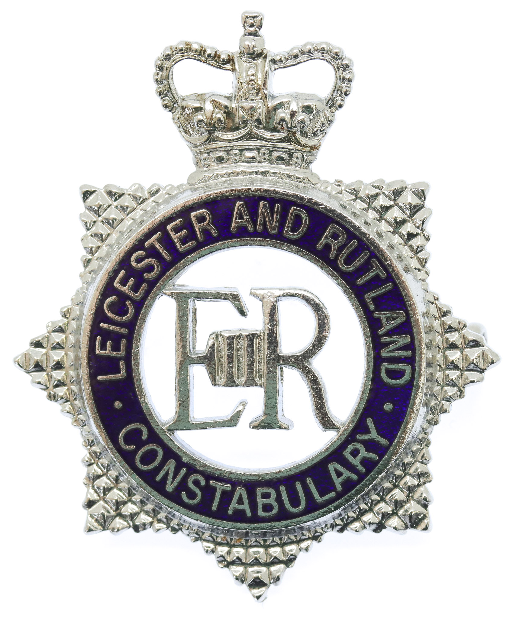 Leicester and Rutland Constabulary Senior Officer's Enamelled Cap Badge - Queen's Crown