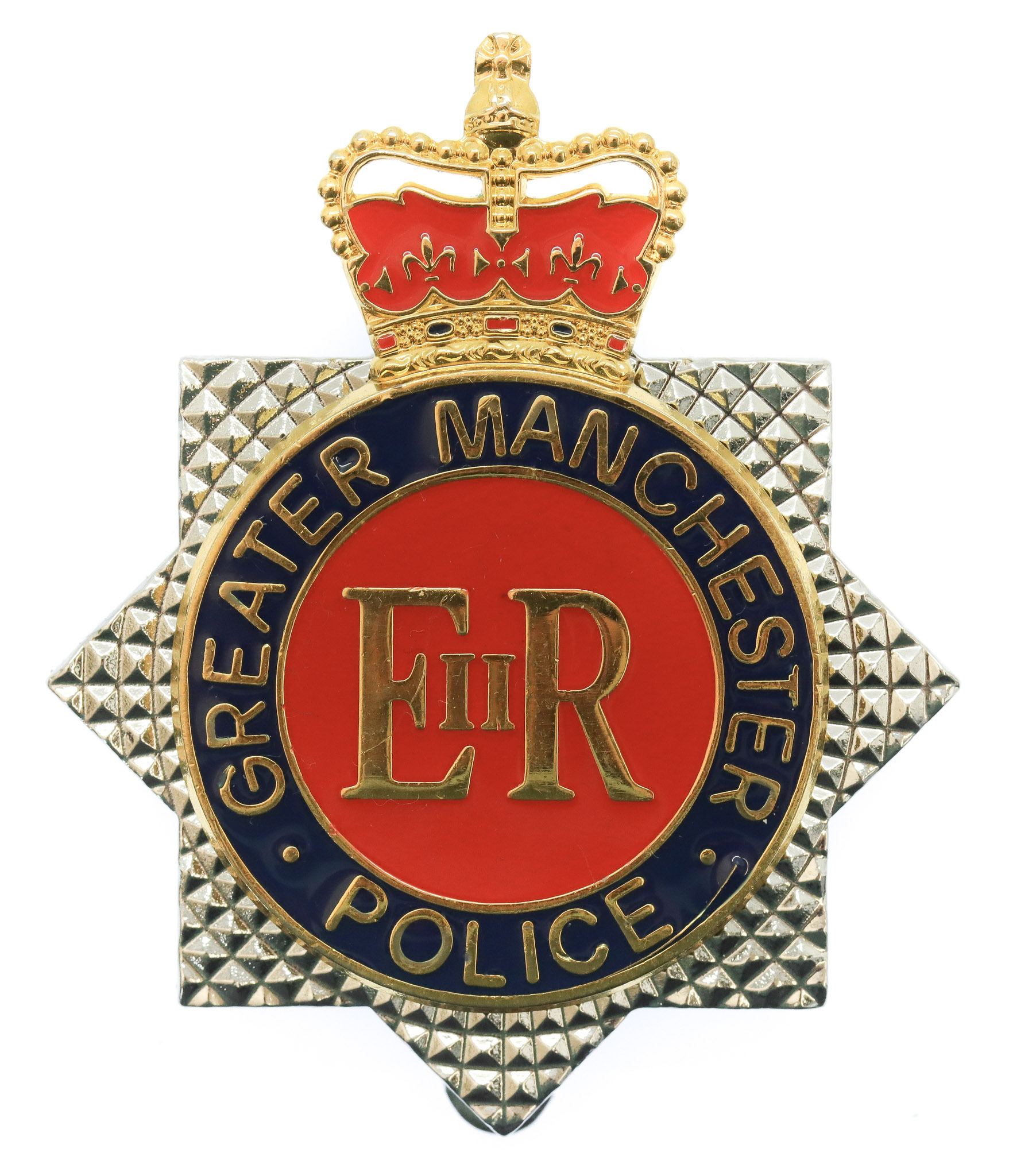 Greater Manchester Police  Enamelled Star Cap Badge - Queen's Crown