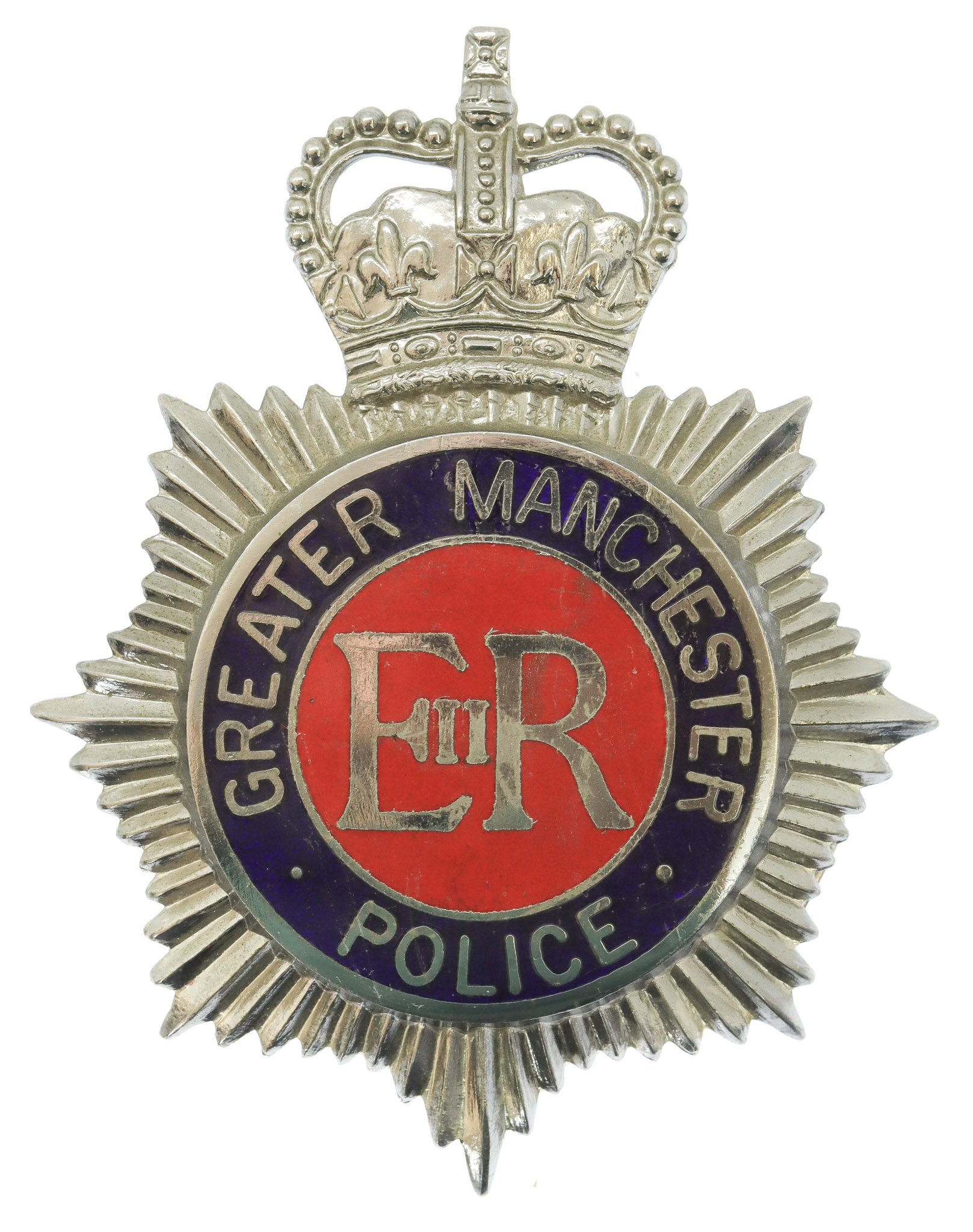 Greater Manchester Police Enamelled Helmet Plate - Queen's Crown