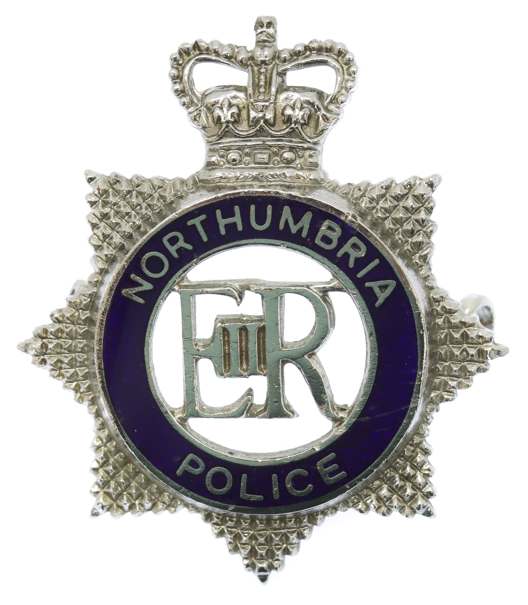 Northumbria Police Senior Officer's Enamelled Cap Badge - Queen's Crown