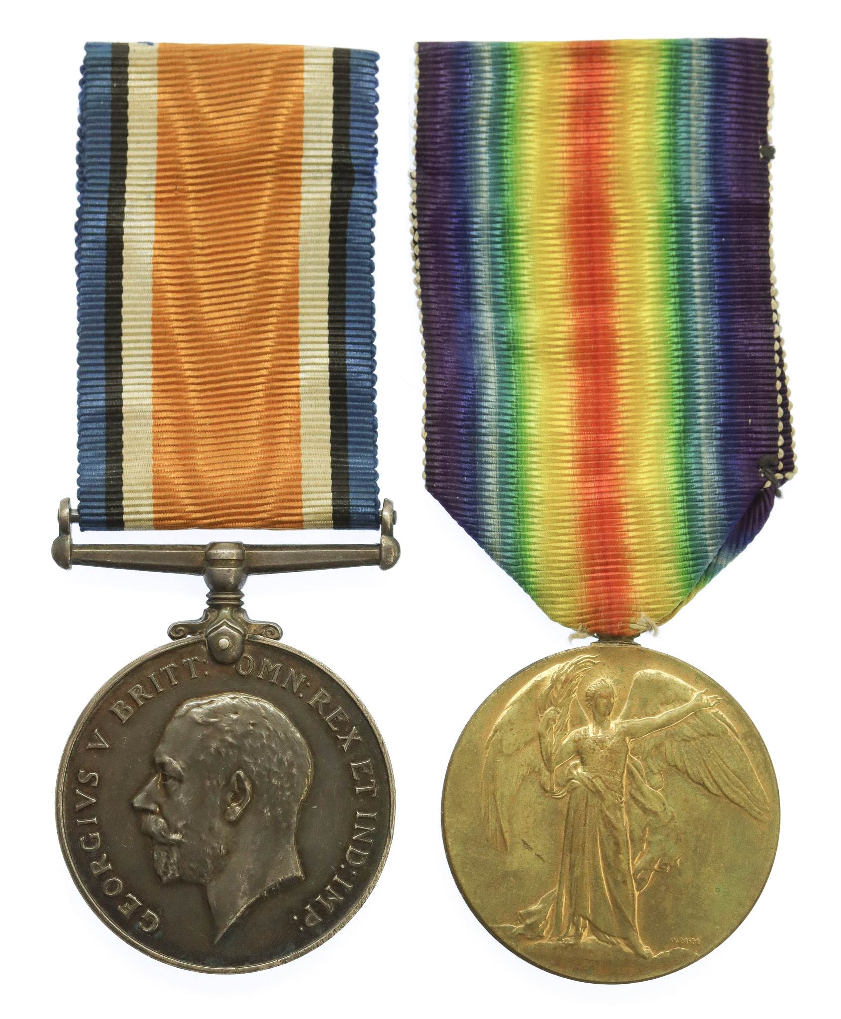 WW1 British War & Victory Medal Pair - Lieut. H.N. Stevens, 9th East Yorkshire Regt, Northumberland Fusiliers, Royal Air Force and 3rd King's African Rifles