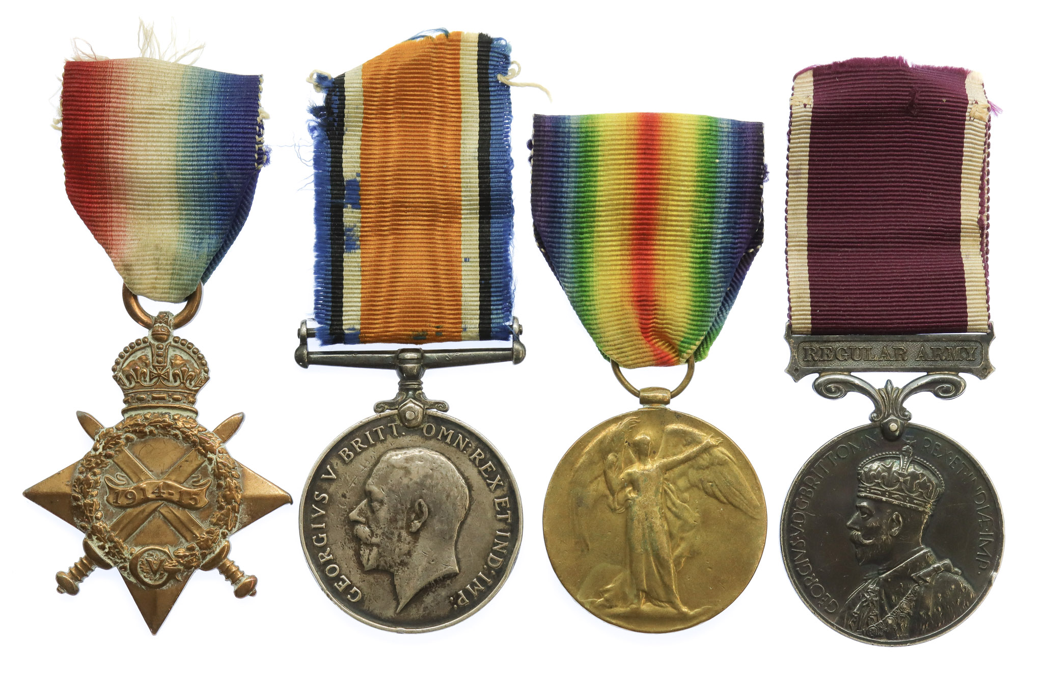 WW11914-15 Star, British War Medal, Victory Medal and LS&GC Medal Group of Four - Sjt. L.W. Tasker, Royal West Kent Regiment and R.A.S.C.