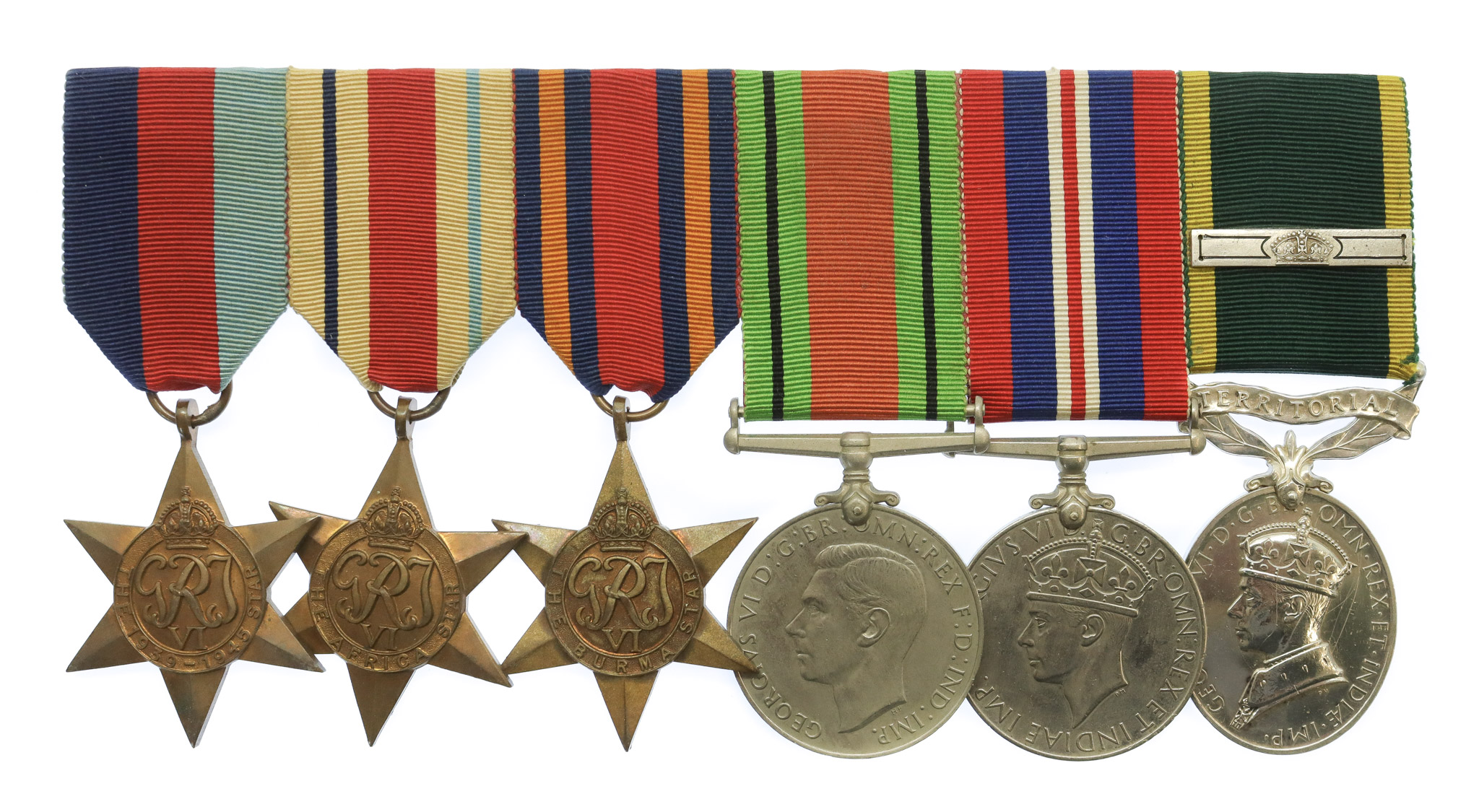 WW2 and Territorial Efficiency Medal Group of Six - Gnr. J.R.G. Wilson, 60th Field Regt, Royal Artillery, 60 Column, Special Forces (Chindits)