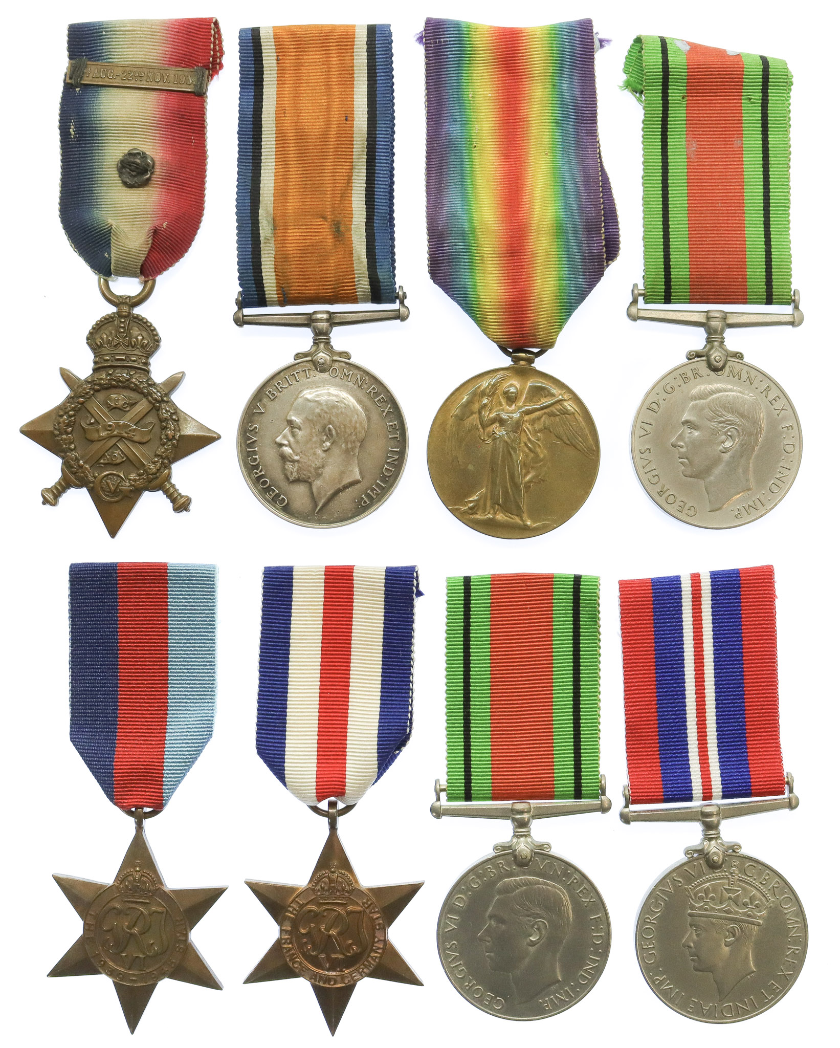 WW1 1914 Mons Star and Bar Group and WW2 Normandy Casualty Medal Group to Father & Son - Pte. S. Hirst, 5th Royal Irish Lancers and Spr. F. Hirst, 79 Assault Sqdn. Royal Engineers